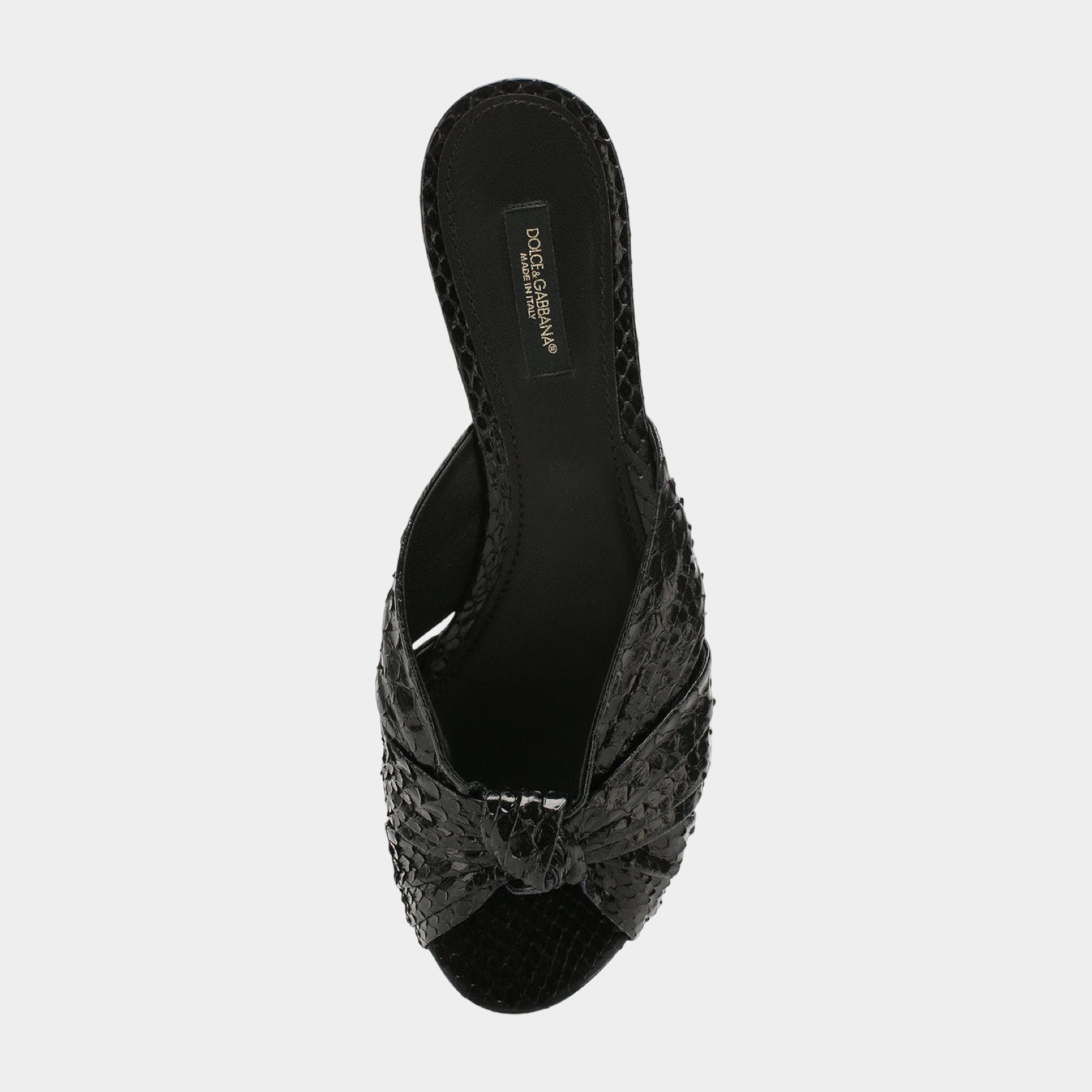 Dolce & Gabbana Python Leather Heels Slides CR1076 A2043 80999 Top View