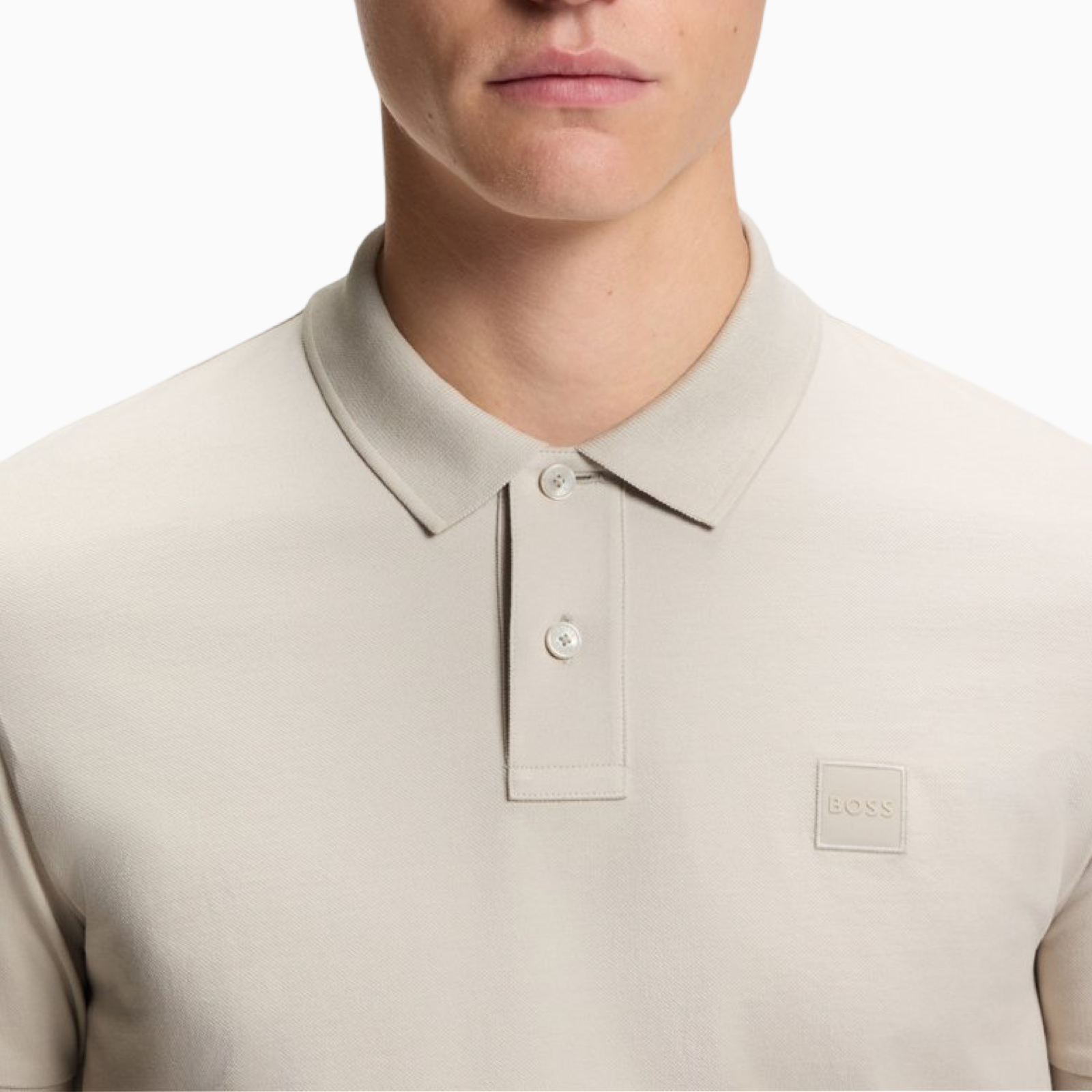 Мъжка бежова поло тениска Boss Passenger Men Polo 50507803 070 Close-Up