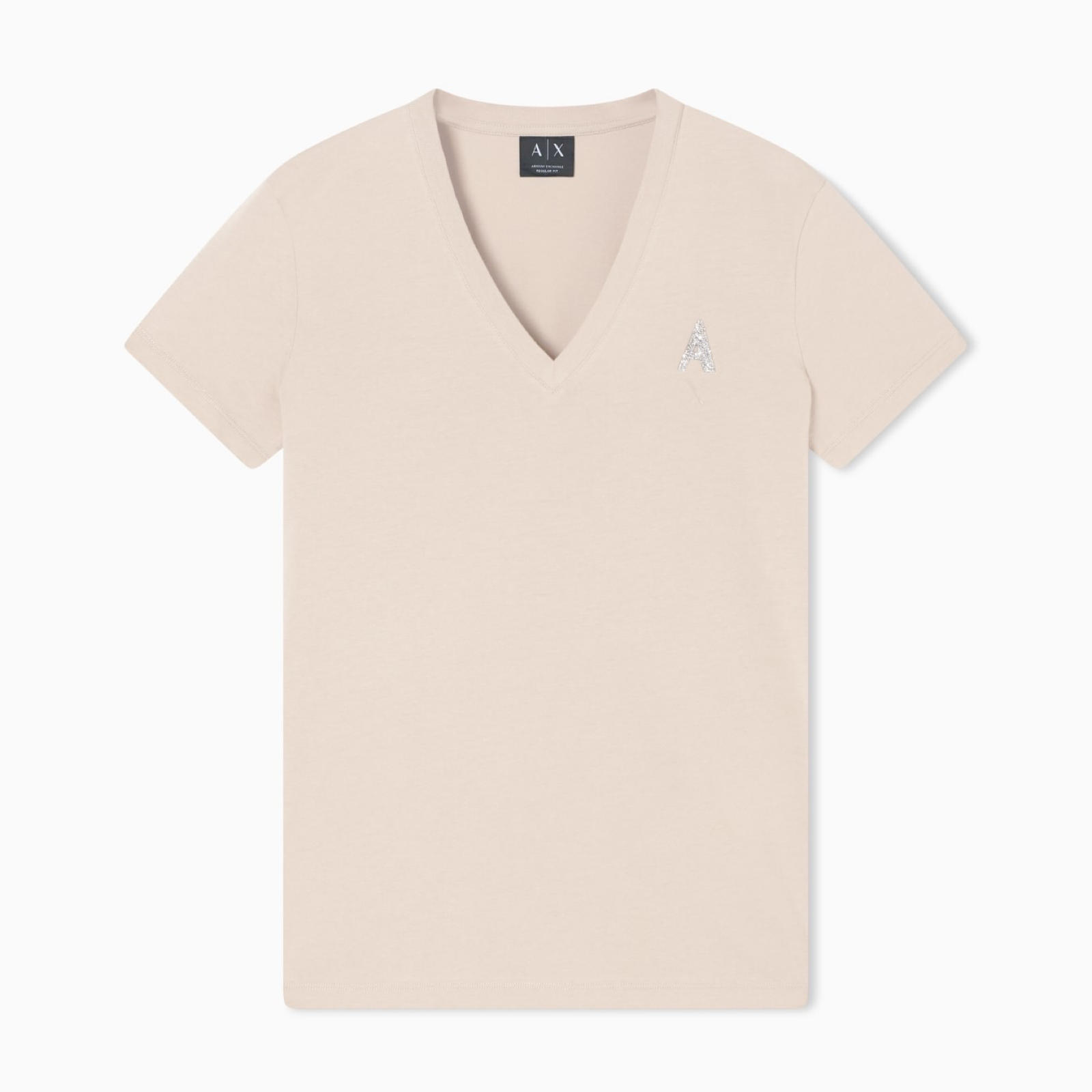 Дамска бежова тениска Armani Exchange Women T-shirt XW002330 AF10356 U6223 Front View