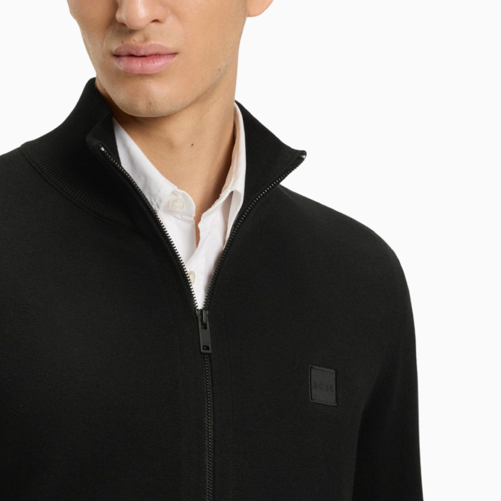 Мъжка черна жилетка Boss Men Knitwear 50543692 Close-Up