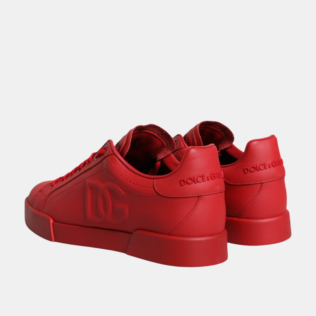 Дамски червени маратонки Dolce & Gabbana Red Low Top Women Sneakers