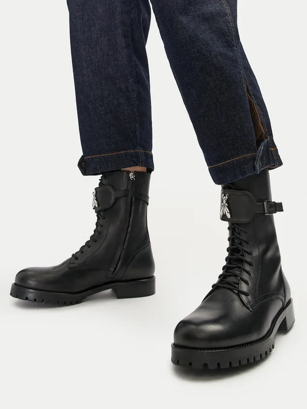 Дамски боти Women’s leather ankle boots Patrizia Pepe 8Y0080 L078 K103 Black