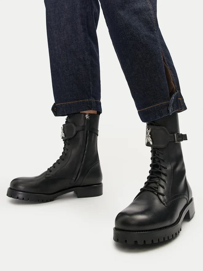 Дамски боти Women’s leather ankle boots Patrizia Pepe 8Y0080 L078 K103 Black