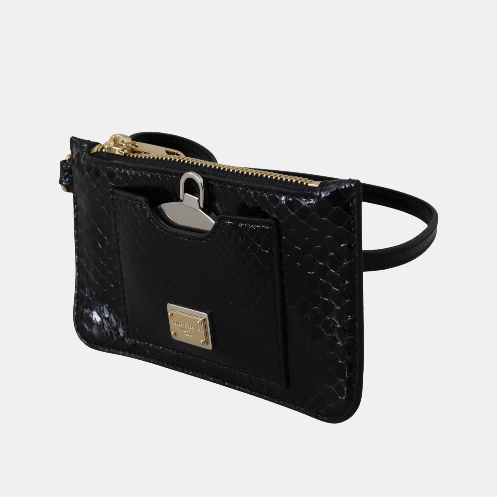 Dolce & Gabbana Python Pattern Leather Clutch Wallet Side View