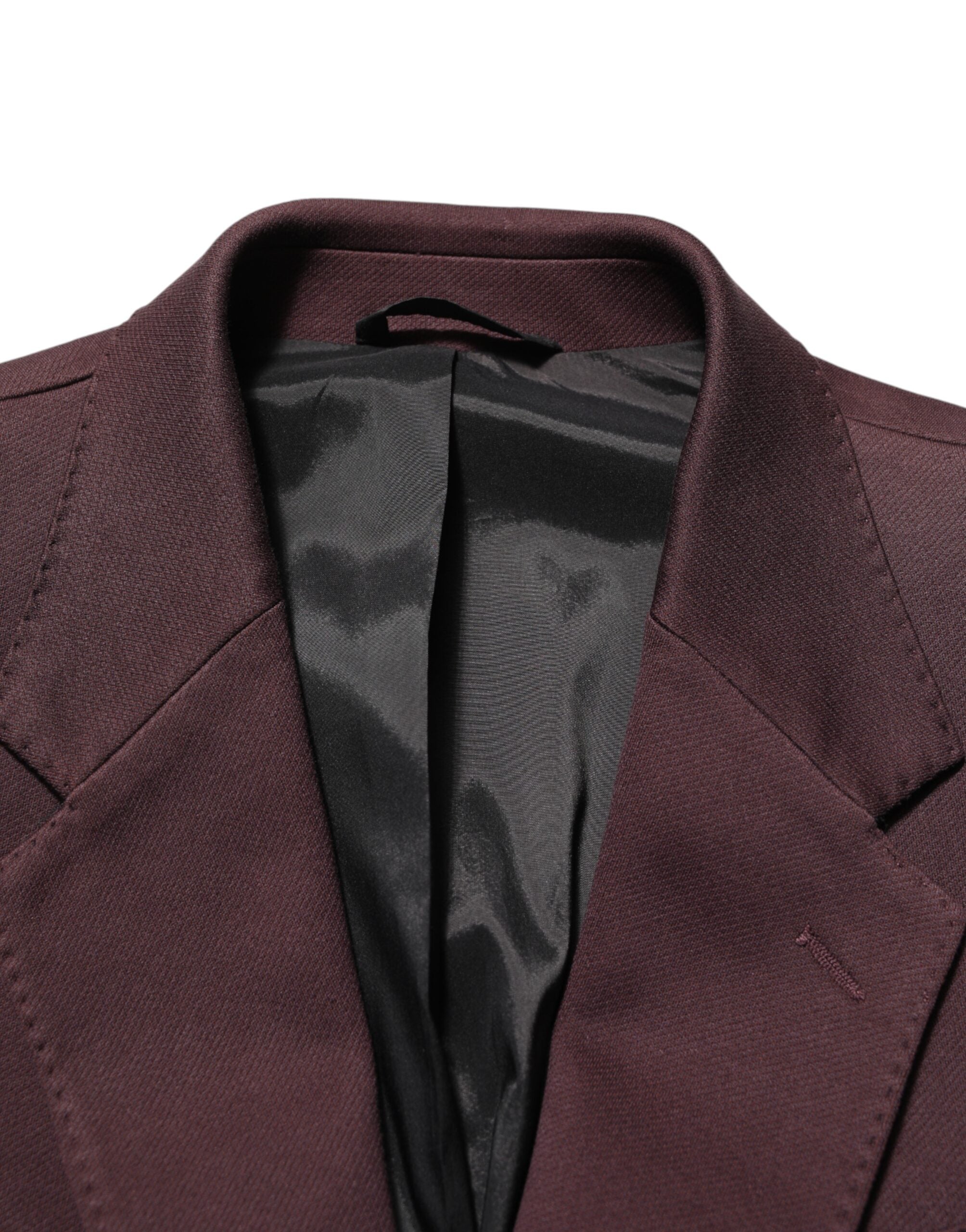 Dolce & Gabbana Maroon Cotton 2 Buttons Men Blazer