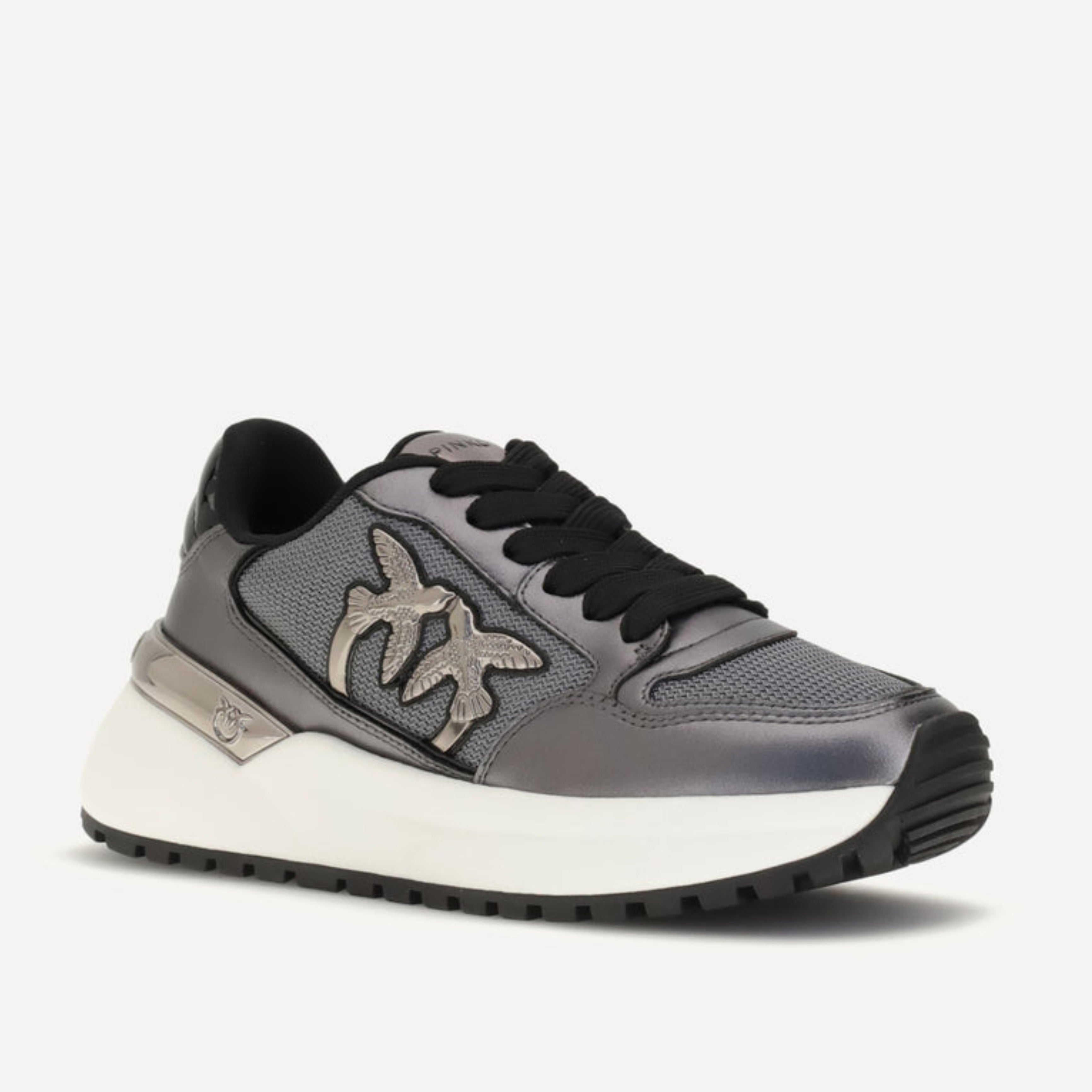 Дамски маратонки Women’s sneakers PINKO SS0055 P105KZ7 Argento angled view