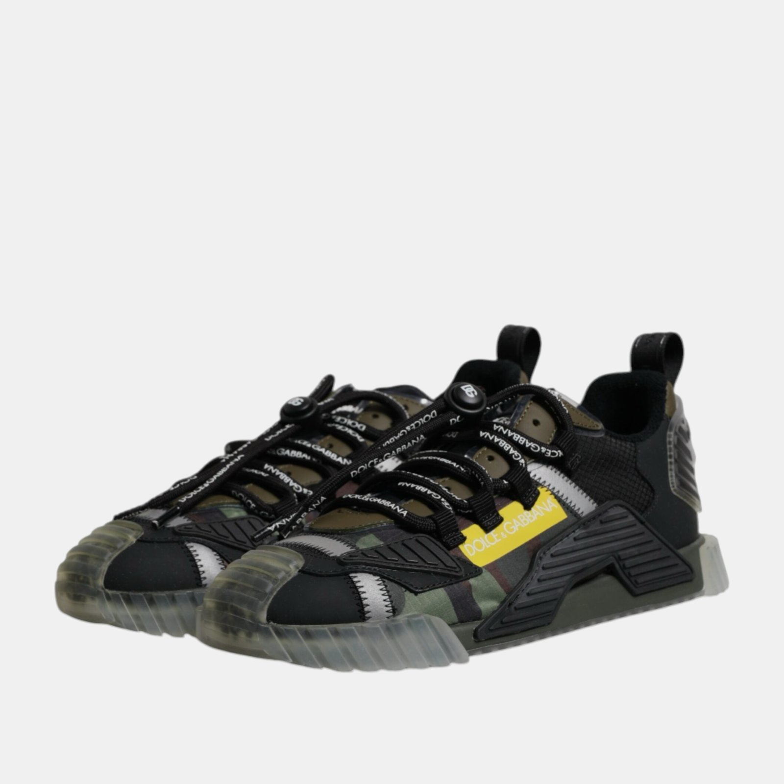 Dolce & Gabbana Black Green Camo NS1 Sneakers