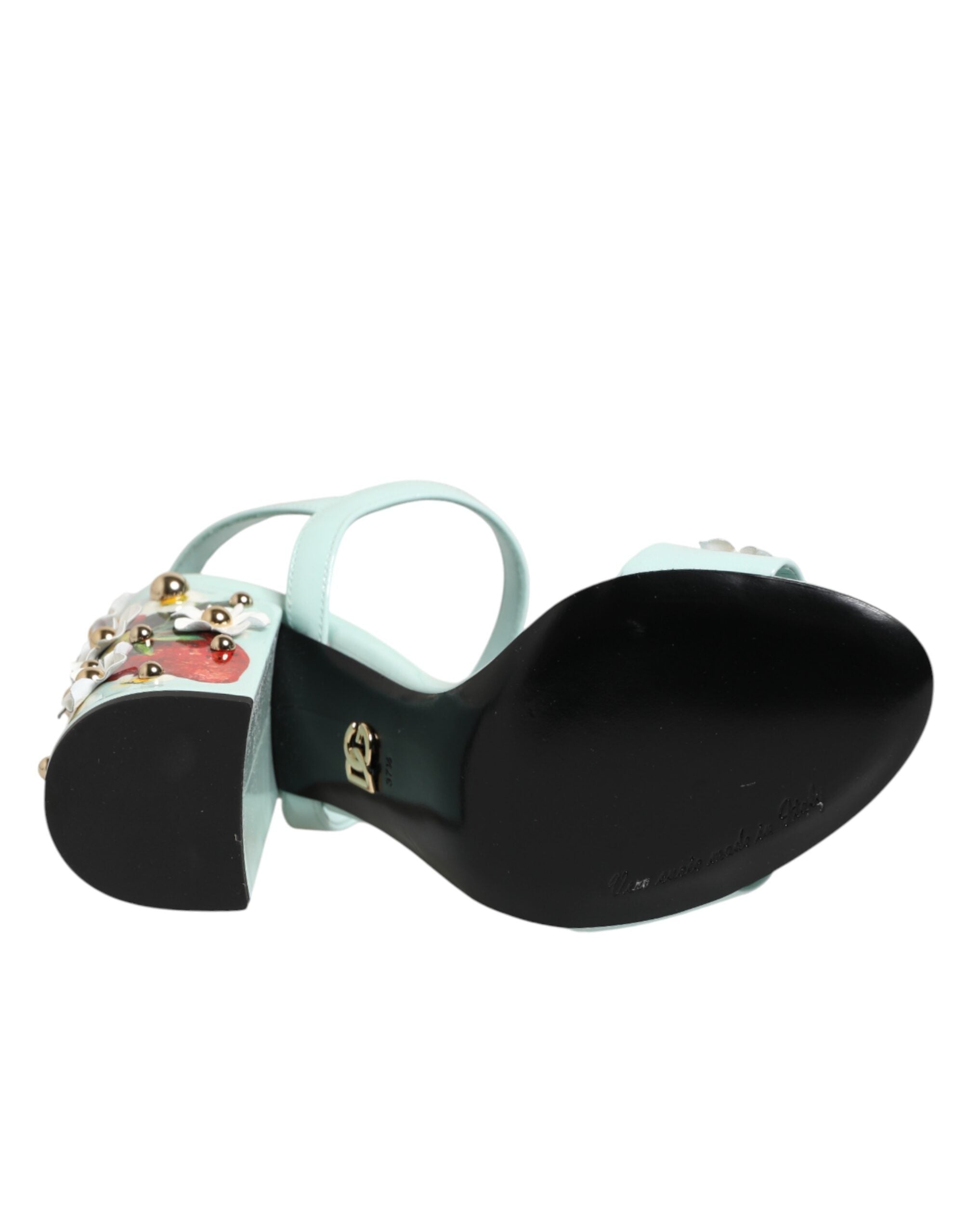 Дамски сандали Women’s sandals DOLCE & GABBANA CR1447 B9P38 HCS45 Fragole FDO. Azzurro outsole view