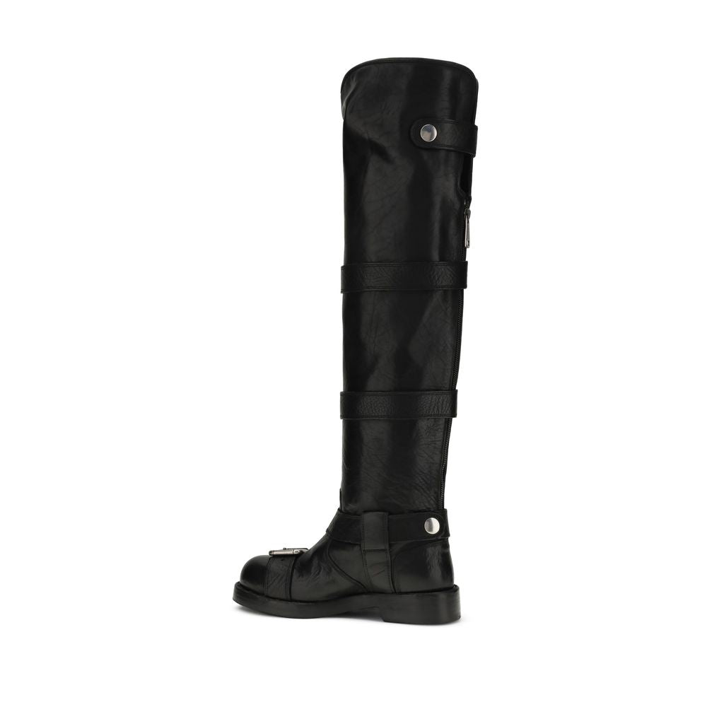 Dolce & Gabbana Horse Leather Women Boots Heel View