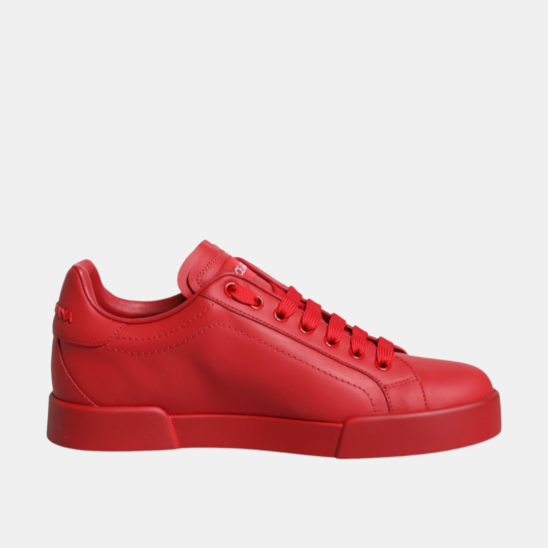 Дамски червени маратонки Dolce & Gabbana Red Low Top Women Sneakers