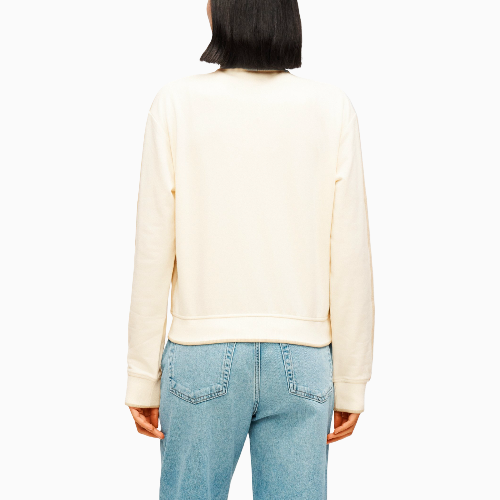 Дамски бежов суичър Calvin Klein Jeans Women Sweatshirt LV047E226G Back View