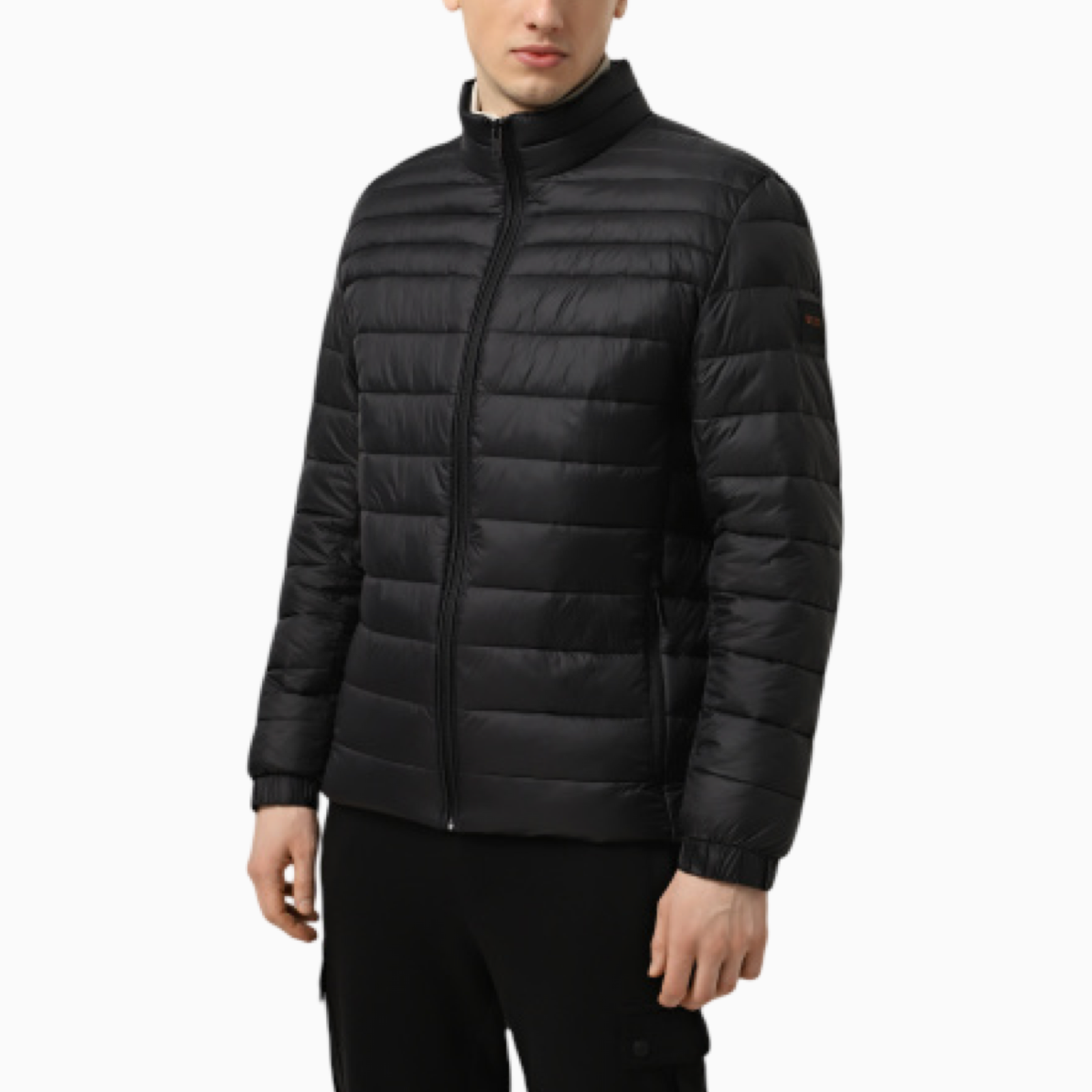 Мъжко черно яке Boss Men Jacket 50530822 Front View