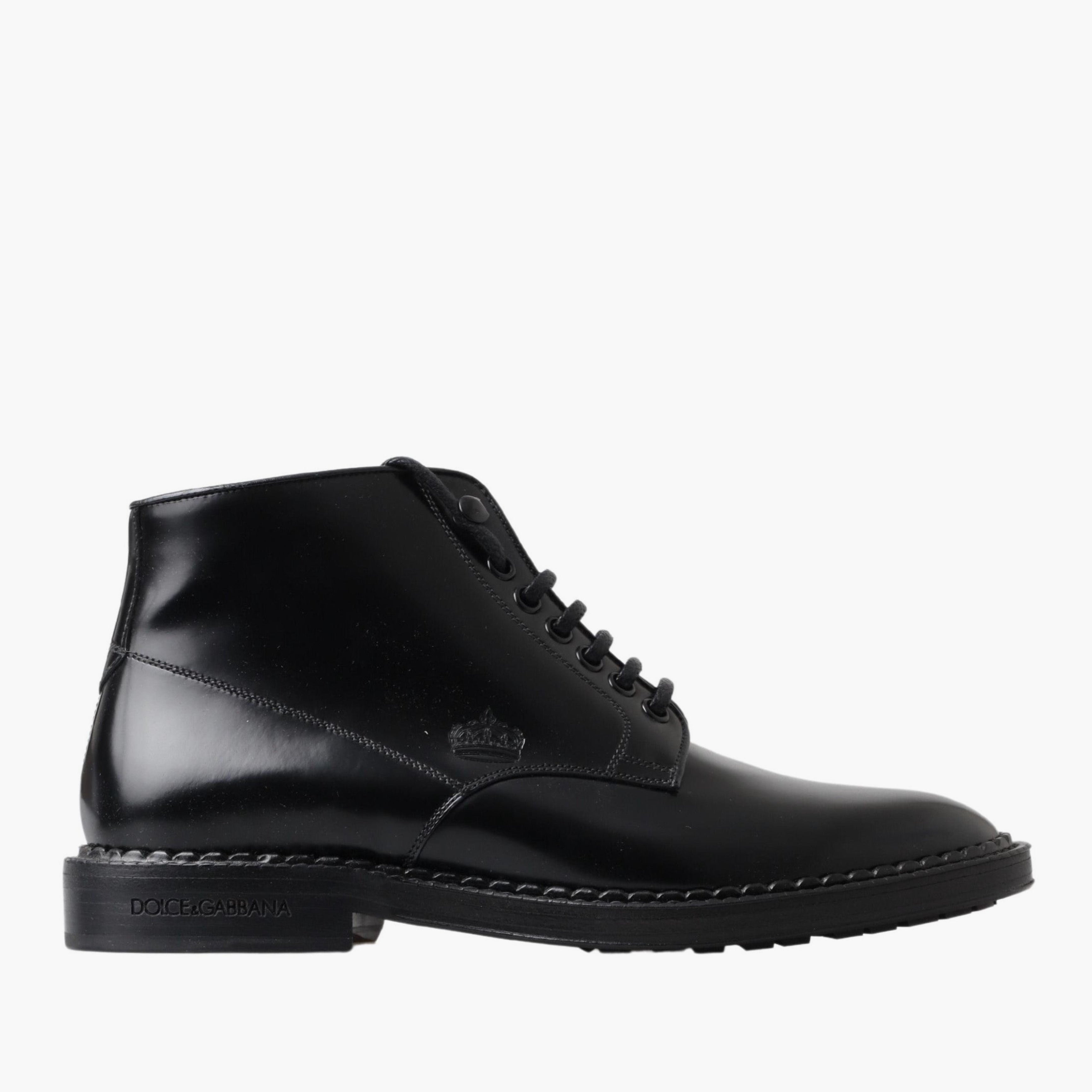 Мъжки луксозни боти от естествена кожа Dolce & Gabbana Men’s Elegant Black Leather Ankle Boots