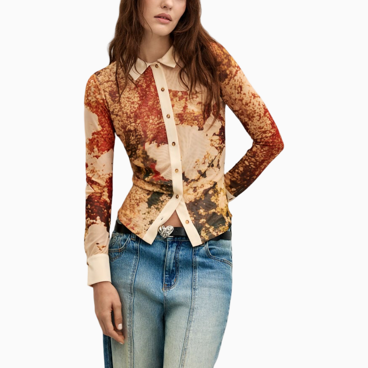 Дамска риза Desigual Women Shirt 26WWTK23 6004 Front View