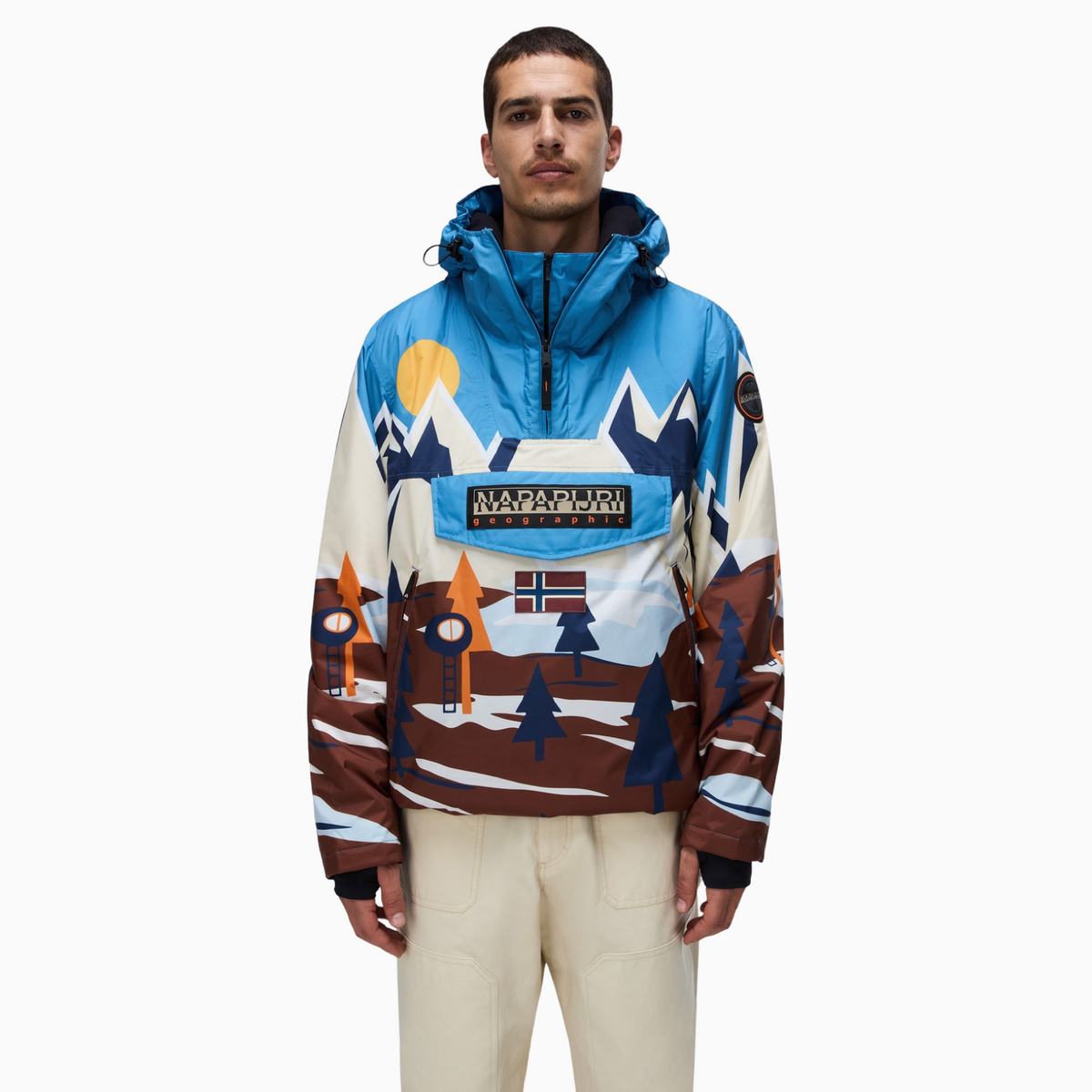 Унисекс яке анорак Napapijri Rainforest Next  All Over Print Anorak Jacket NP0A8AHXFDX Front View