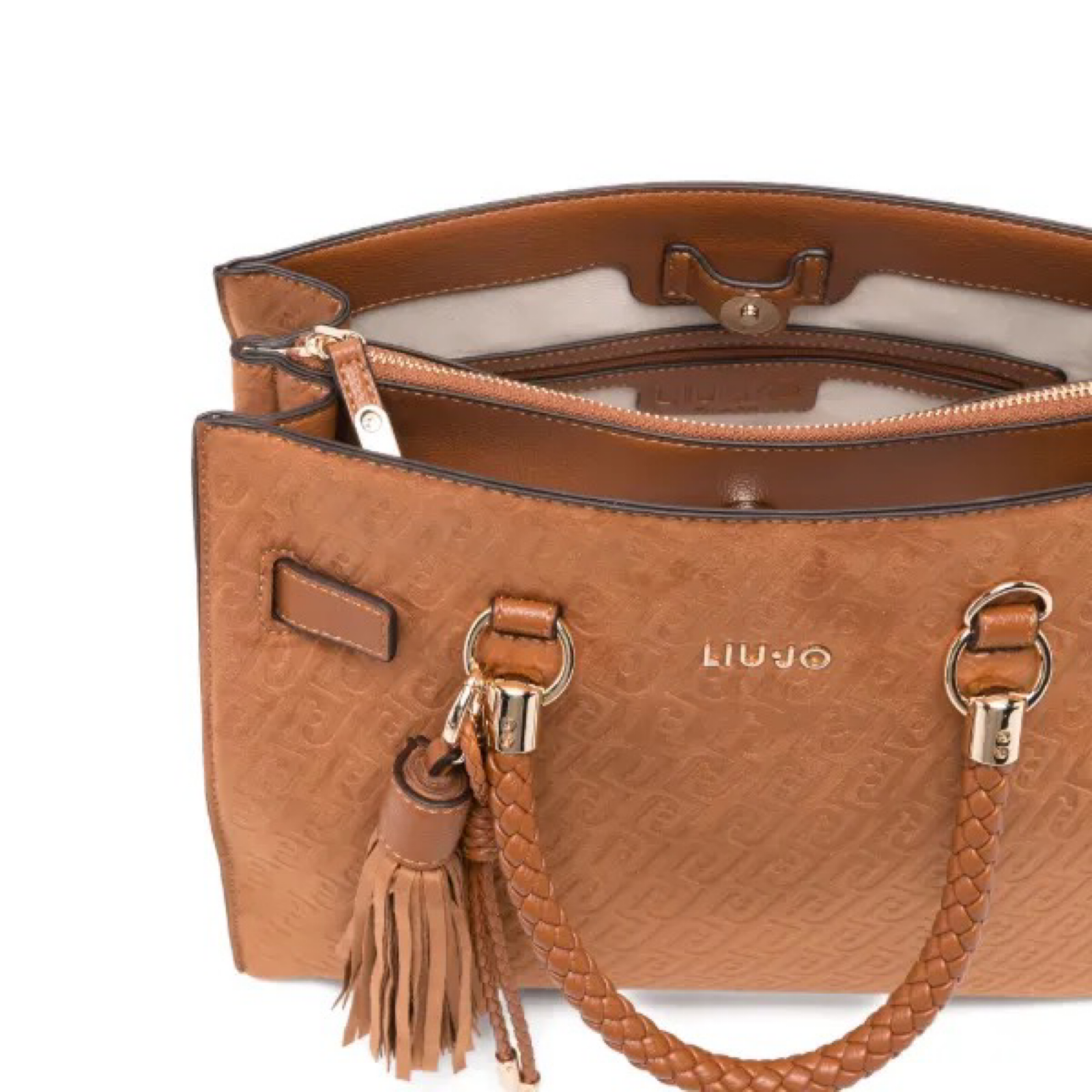 Дамска кафява чанта Liu Jo Women Tote Bag AA6086 T384A Inside View
