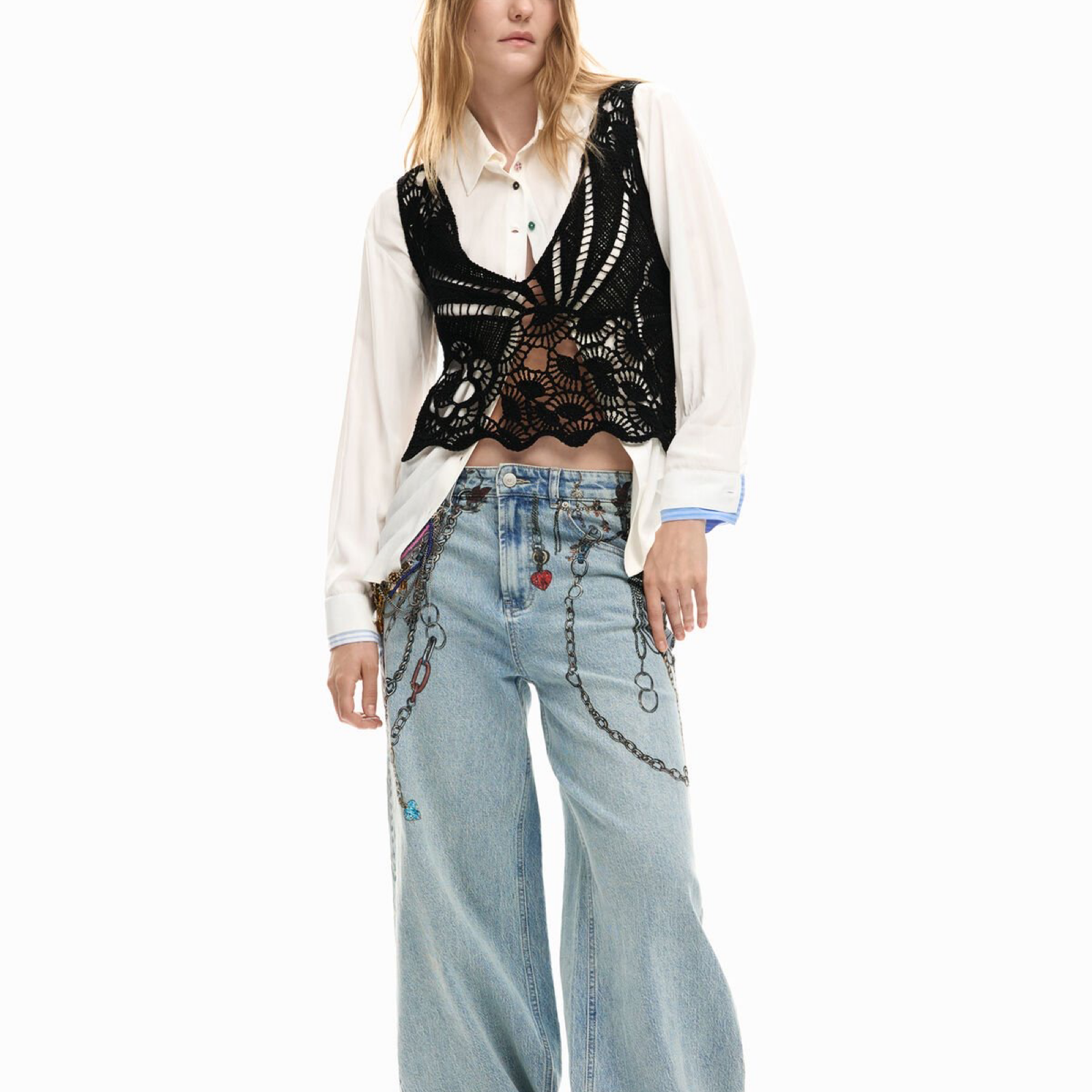 Дамска риза Desigual Women Shirt 26SWCW07 1000 Front View