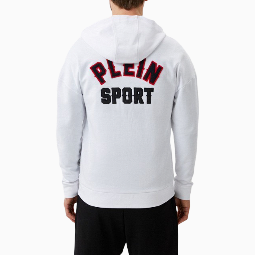 Мъжко бяло худи Plein Sport FIPS206_BIANCO