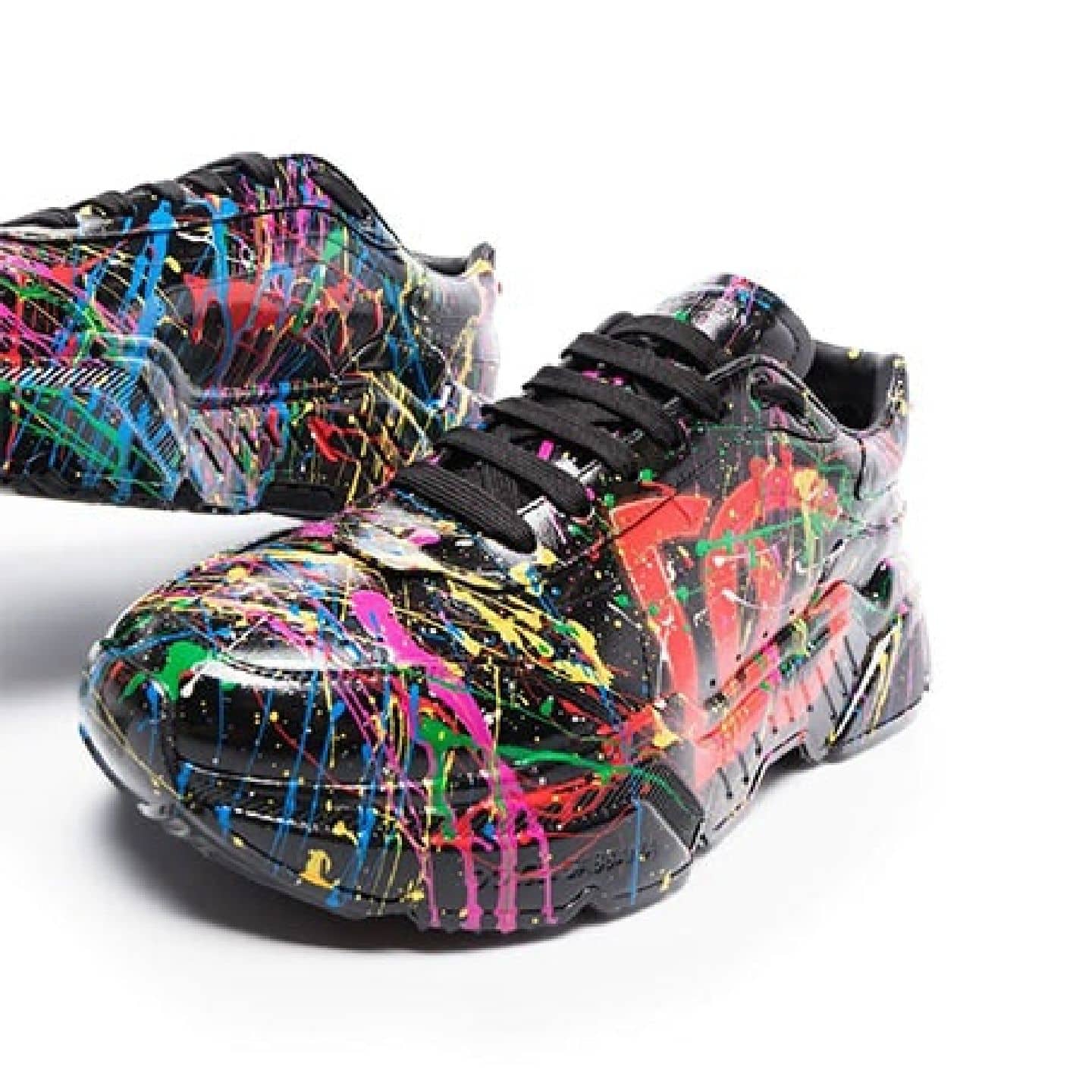 Dolce & Gabbana Daymaster Hand Painted Sneakers Close-Up