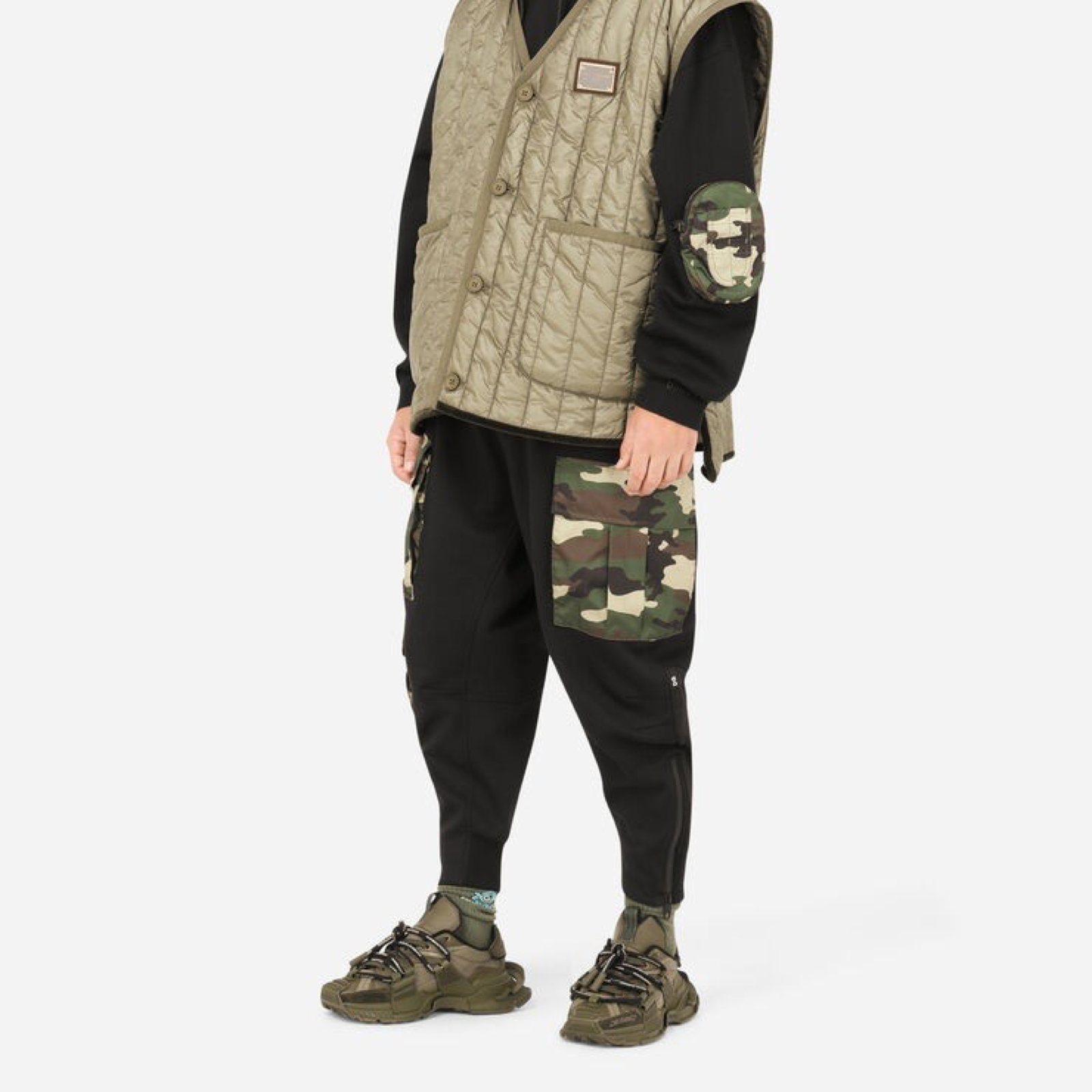Dolce & Gabbana Camouflage Print Jogger Pants GWYJAZ G7BSR Side View