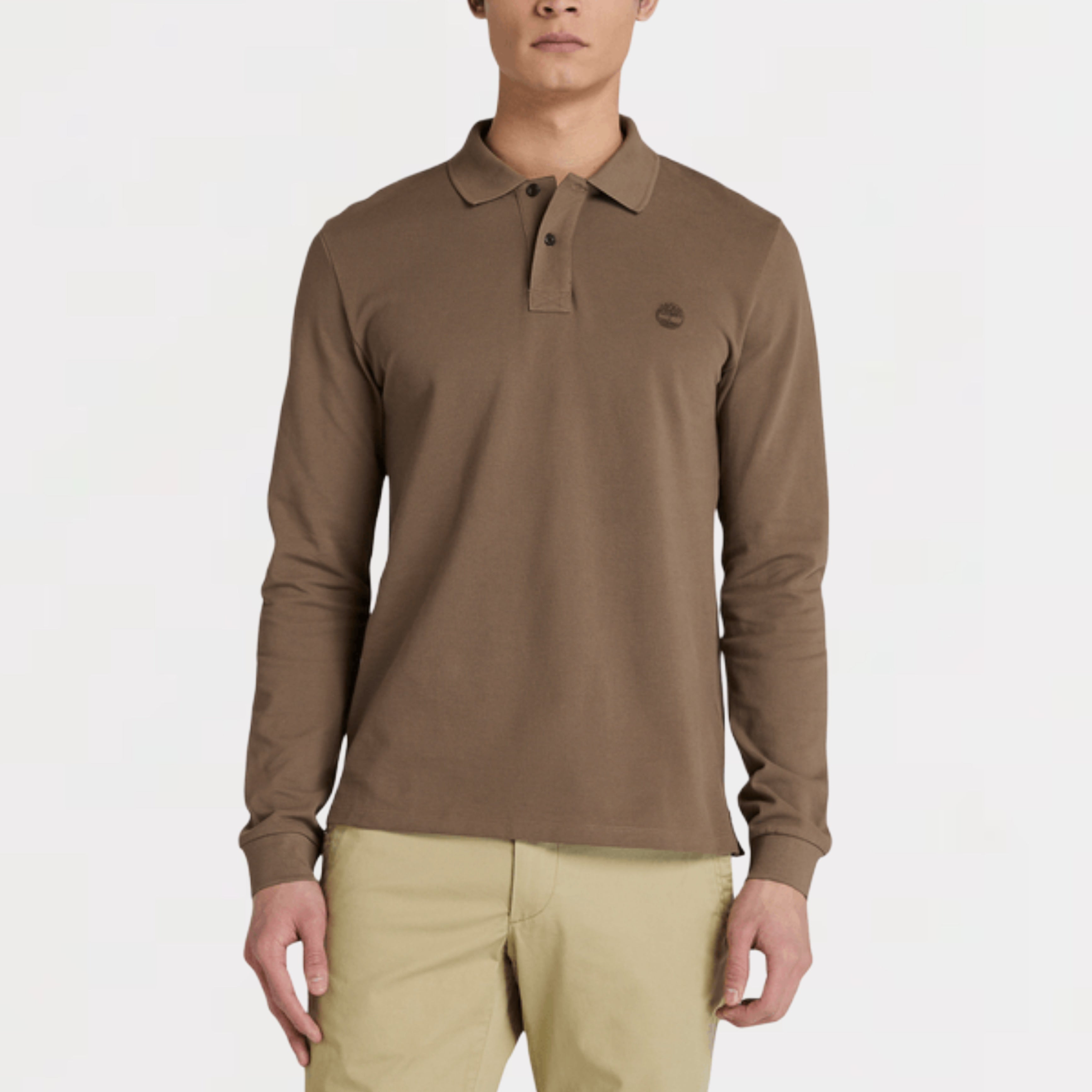 Мъжка поло блуза Men’s long sleeved polo shirt Timberland TB0A6VY6BK0 Brown front view
