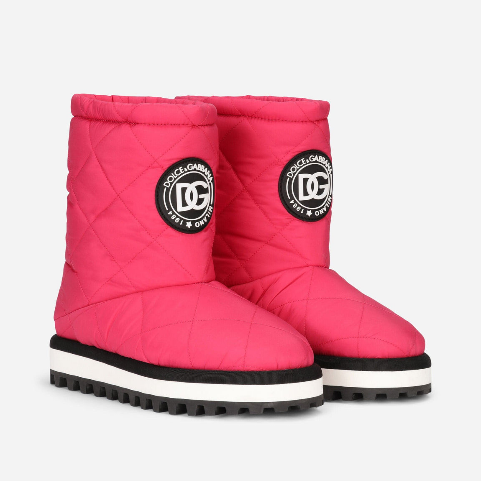 Dolce & Gabbana Pink Logo Women Ankle Boots Lateral View
