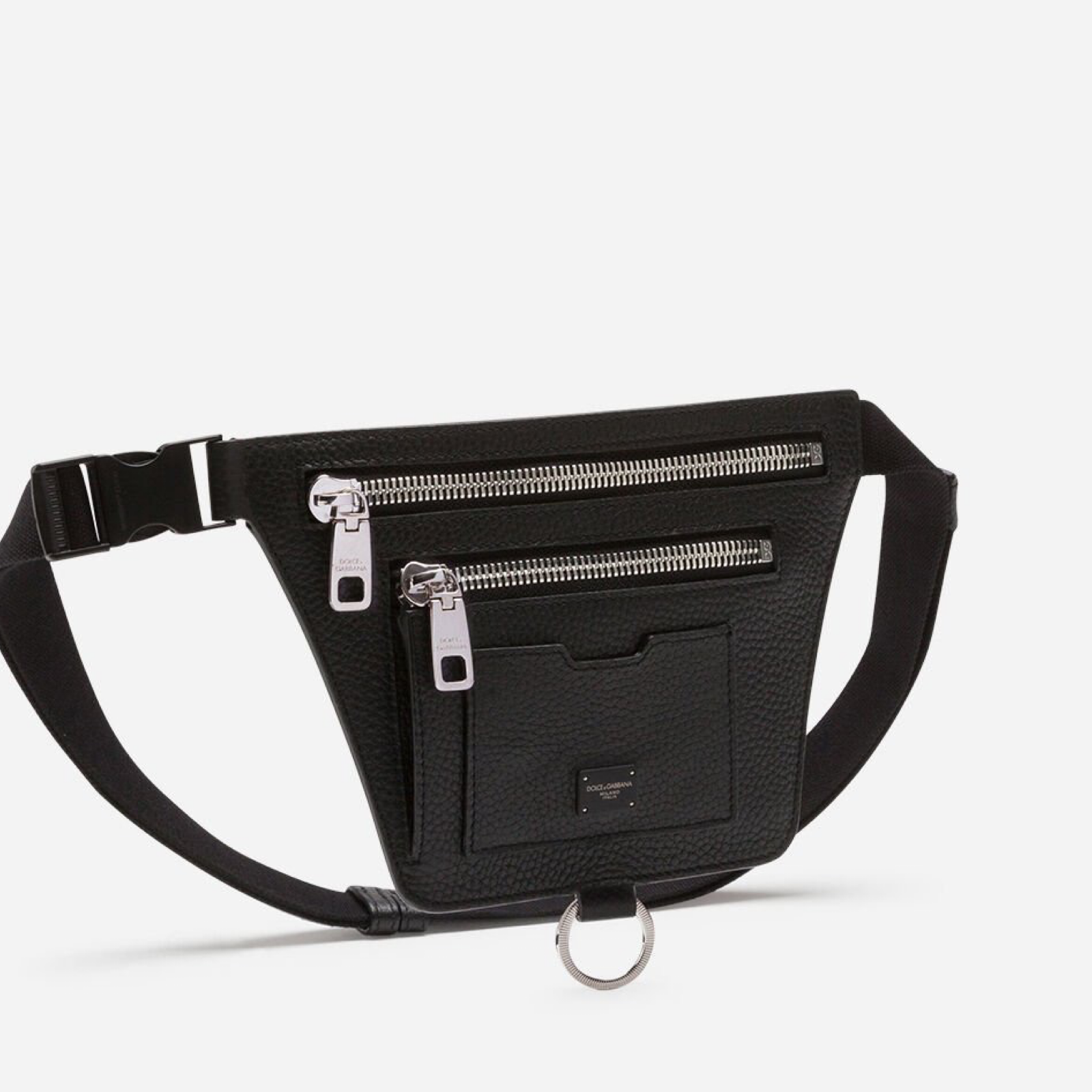 Мъжка кожена чанта за кръст Dolce & Gabbana Logo Plaque Waist Men Waist Bag