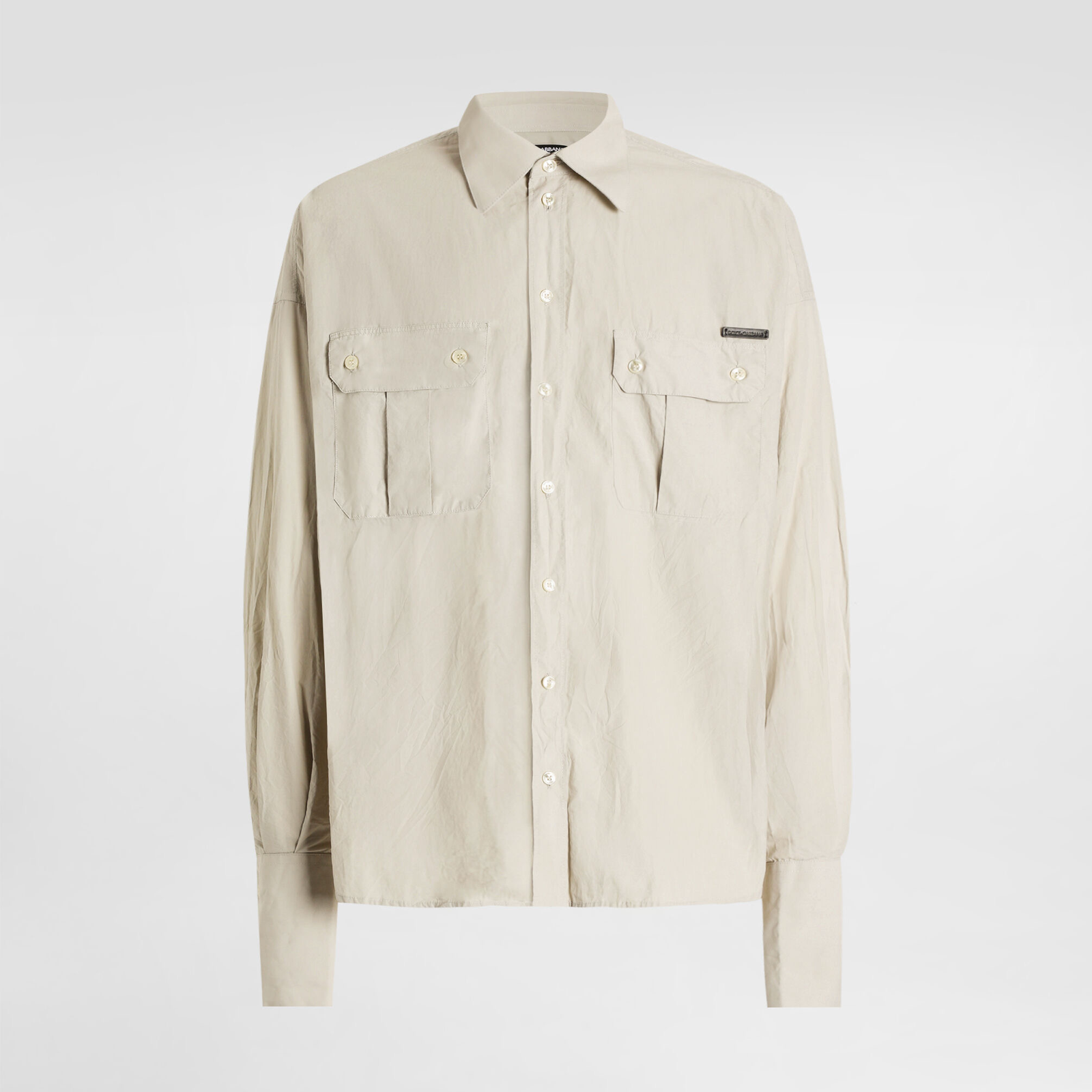 Dolce & Gabbana Beige Cotton Poplin Shirt G5MD3TGI281S9000 Front View