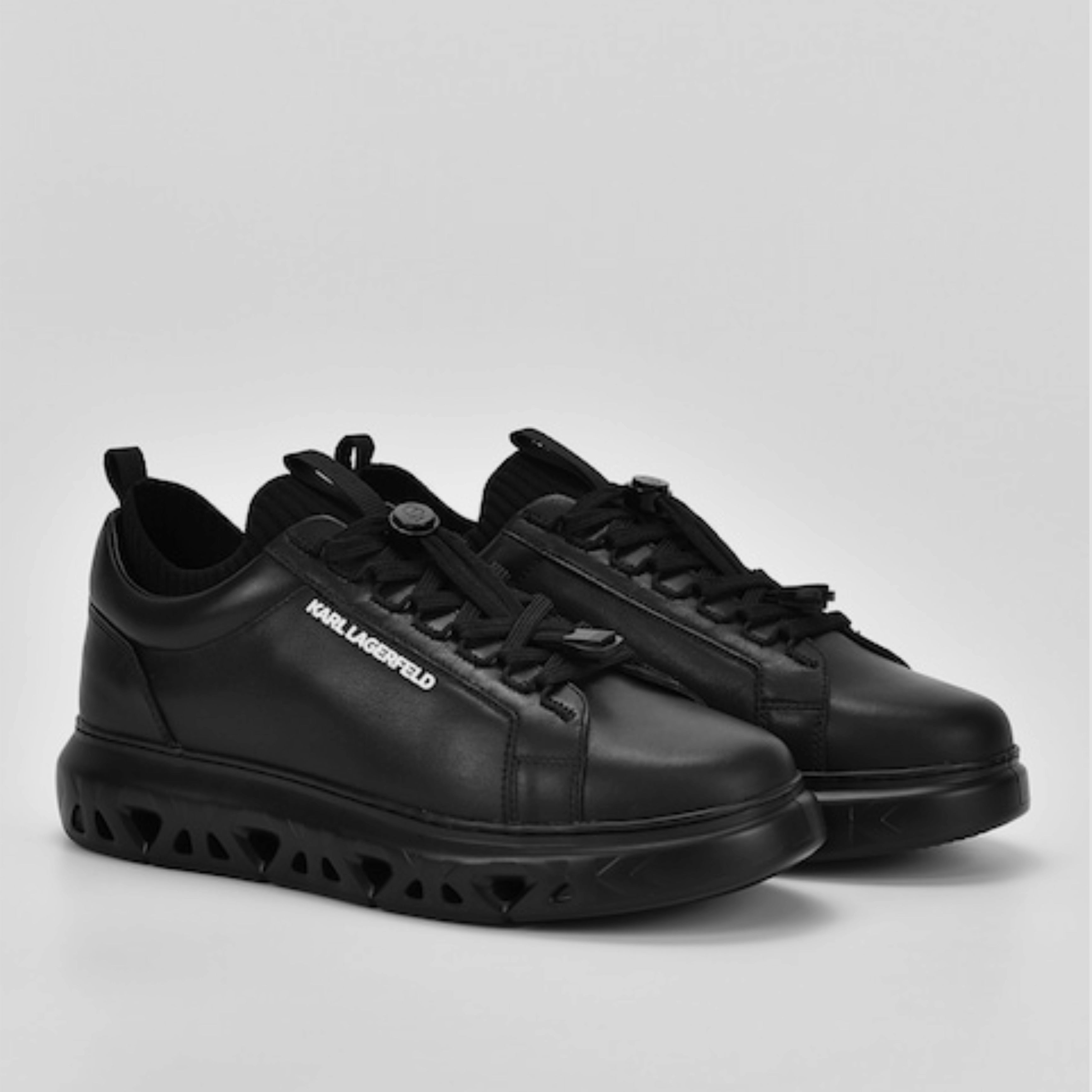 Мъжки кожени кецове в черно Men’s sneakers Karl Lagerfeld Kapri Lite KL54535 00X Black