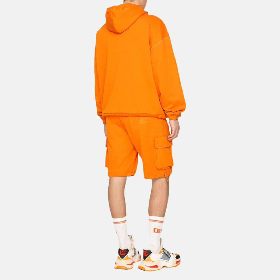 Мъжко оранжево худи Dolce & Gabbana Orange Hooded Pullover Sweatshirt