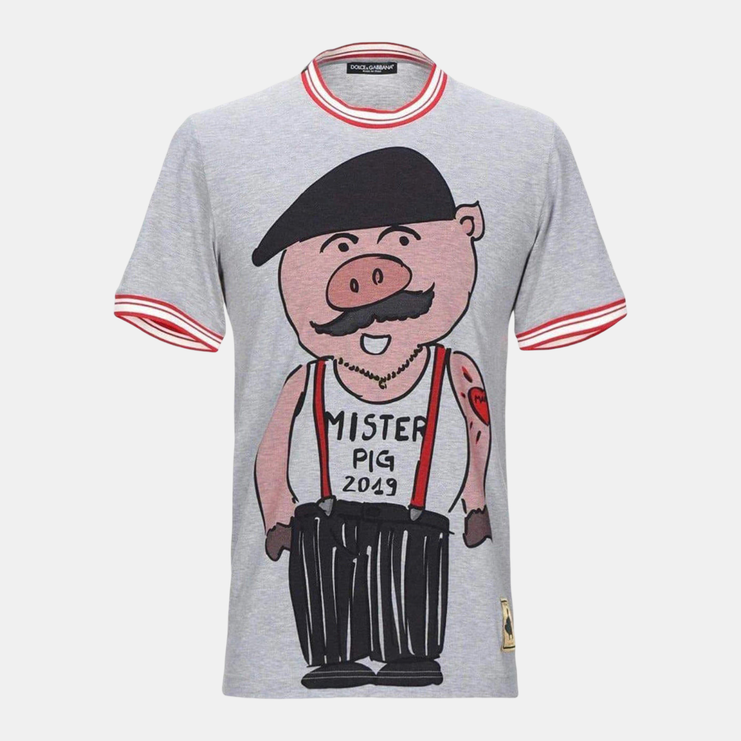 Мъжка сива тениска Dolce & Gabbana Year of the Pig