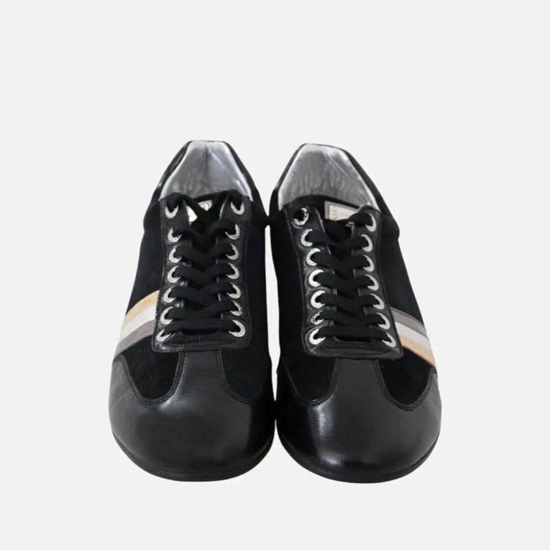 Мъжки черни маратонки Dolce & Gabbana Elegant Black Leather Sport Sneakers