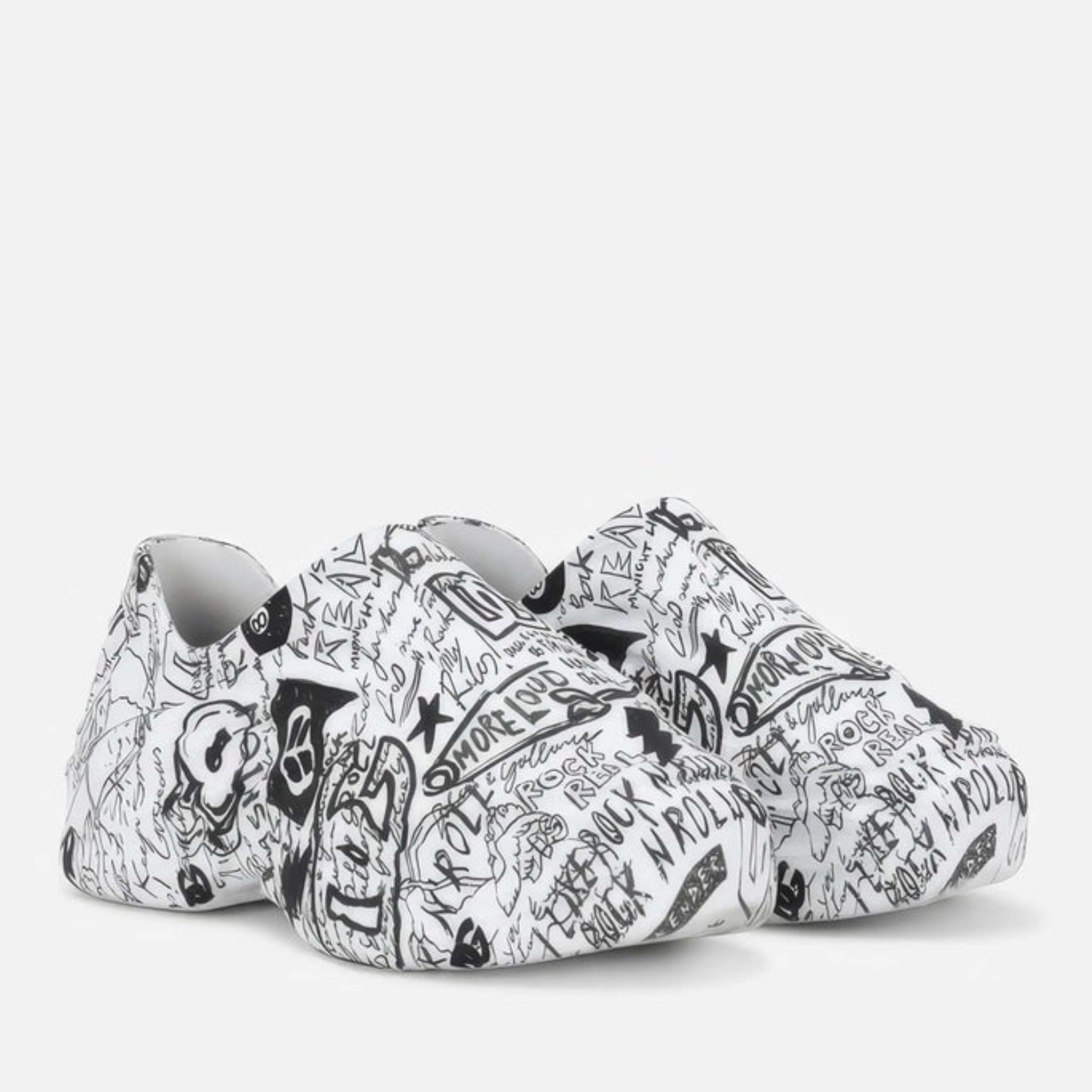 Мъжки кецове Dolce & Gabbana White Black Graffiti Daymaster Sneakers