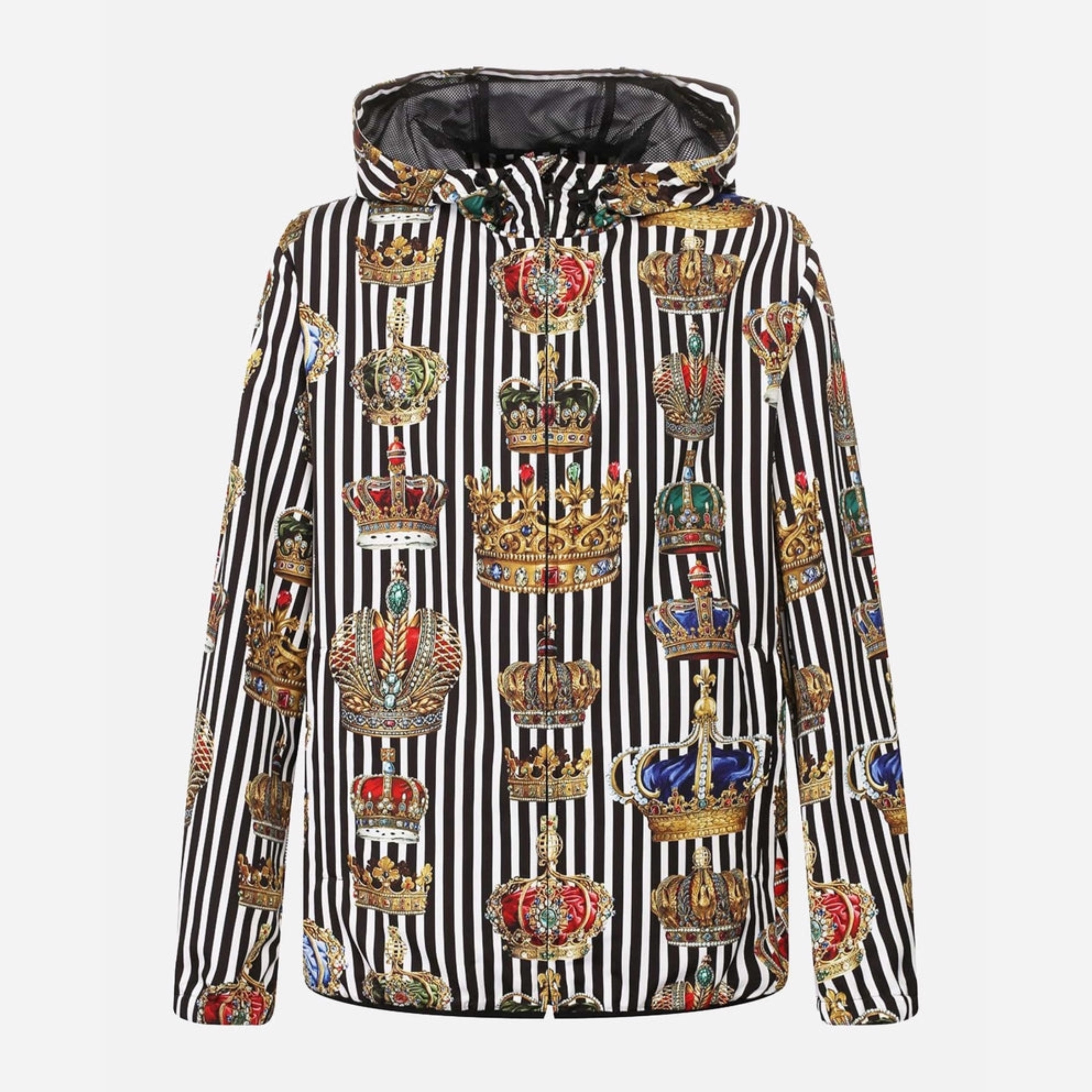 Мъжко луксозно яке Dolce & Gabbana Men’s Chic Black & White Hooded Tech Jacket