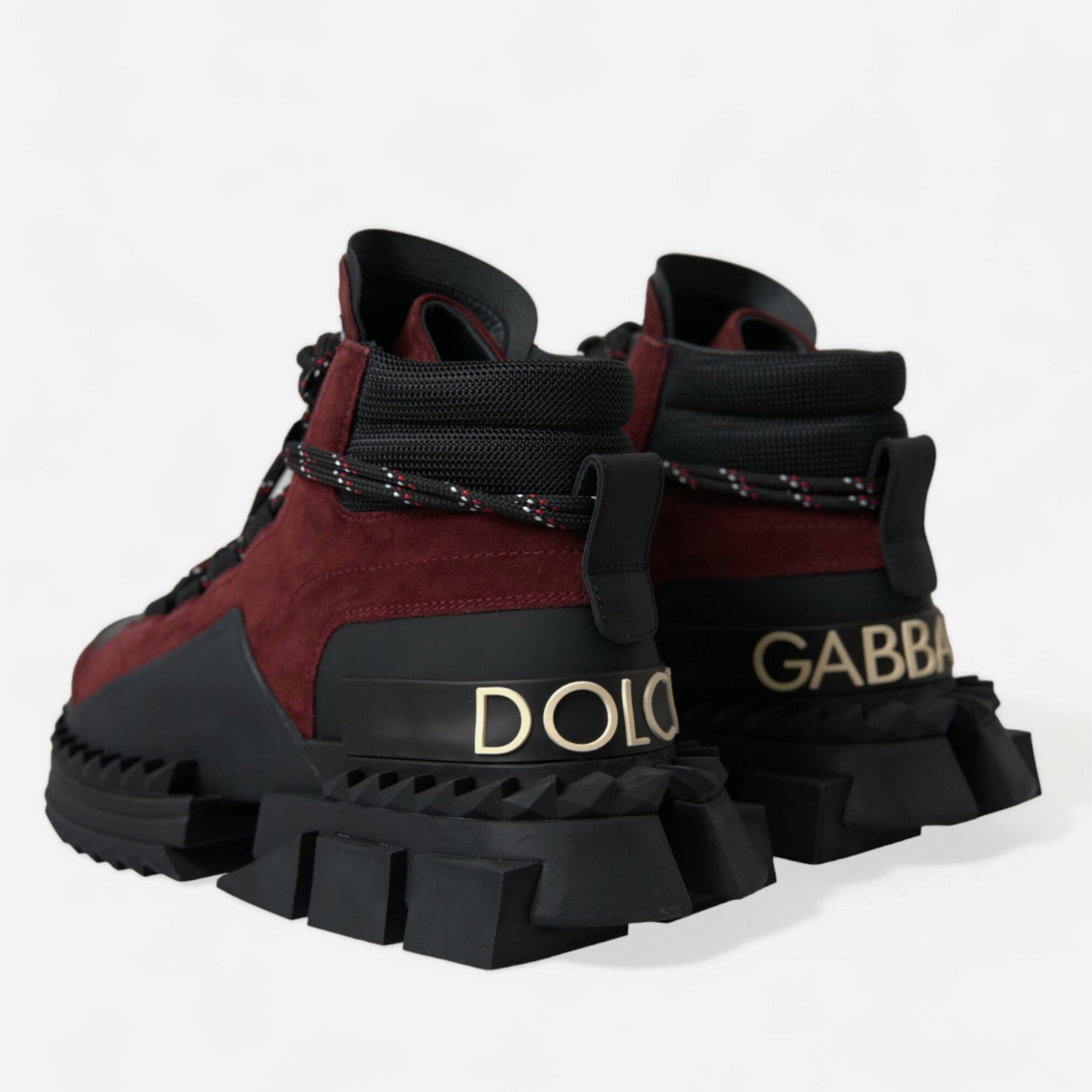 Мъжки боти Dolce & Gabbana Burgundy High Top Sneakers