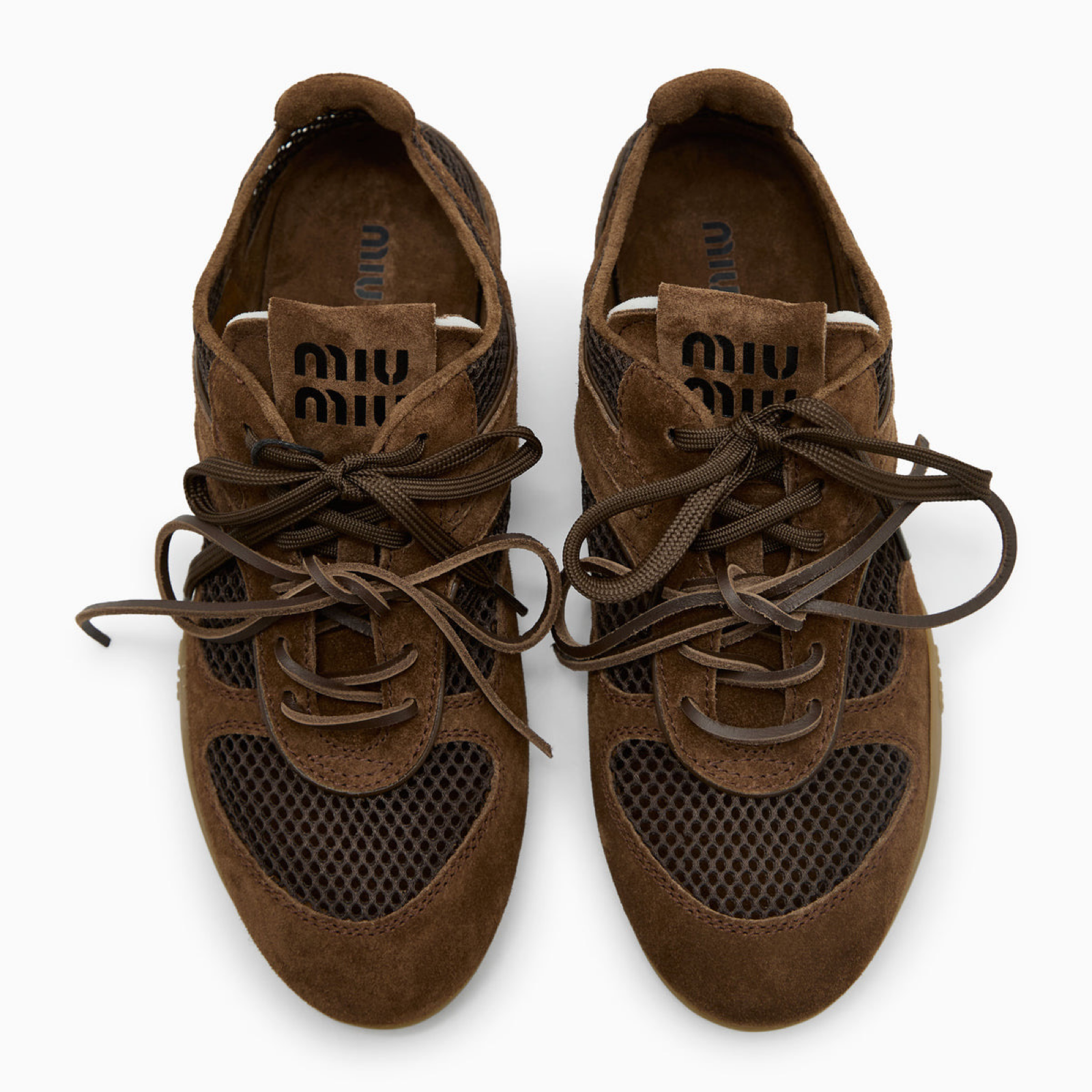 Miu Miu Mesh And Suede Athletic Sneakers 5E589EF0053KU1F0324 Top View