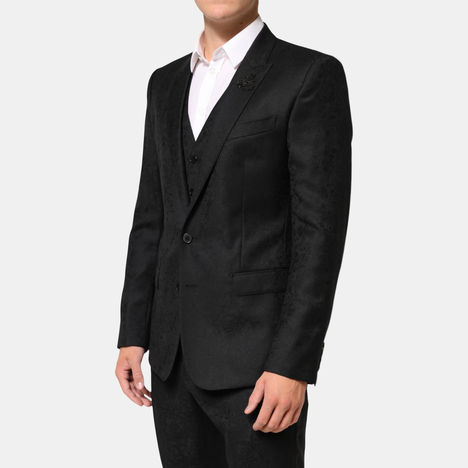 Dolce & Gabbana Floral Brocade MARTINI 3 Piece Men Suit Blazer Side View