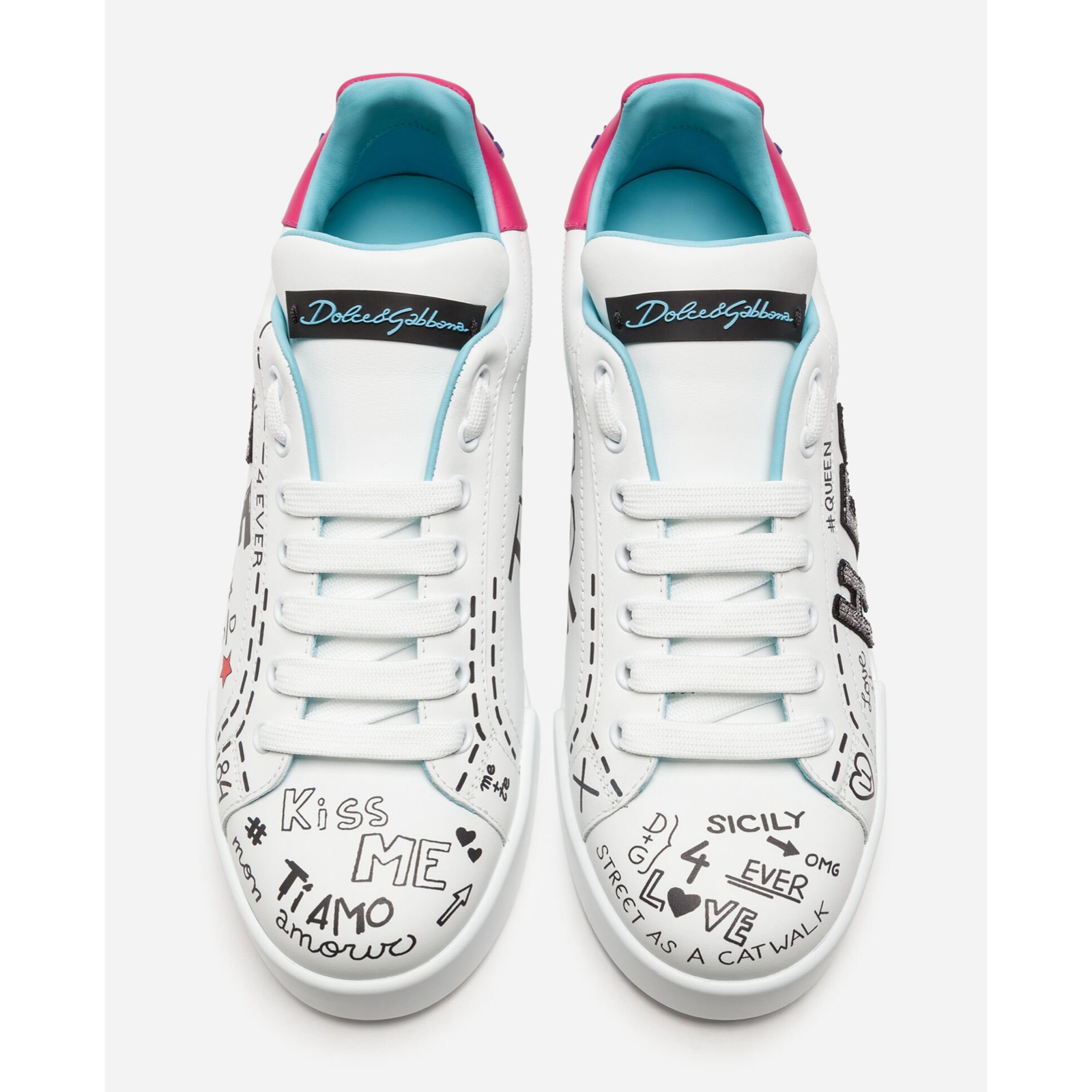 Dolce & Gabbana Portofino Graffiti Women Sneakers Top View
