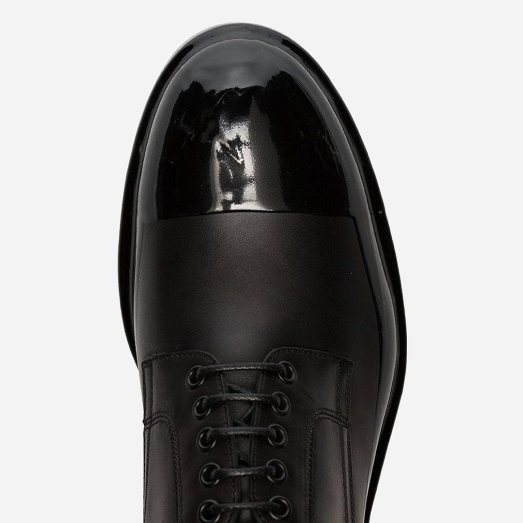 Мъжки черни обувки Dolce & Gabbana Derby Lace-Up Leather Men Shoes