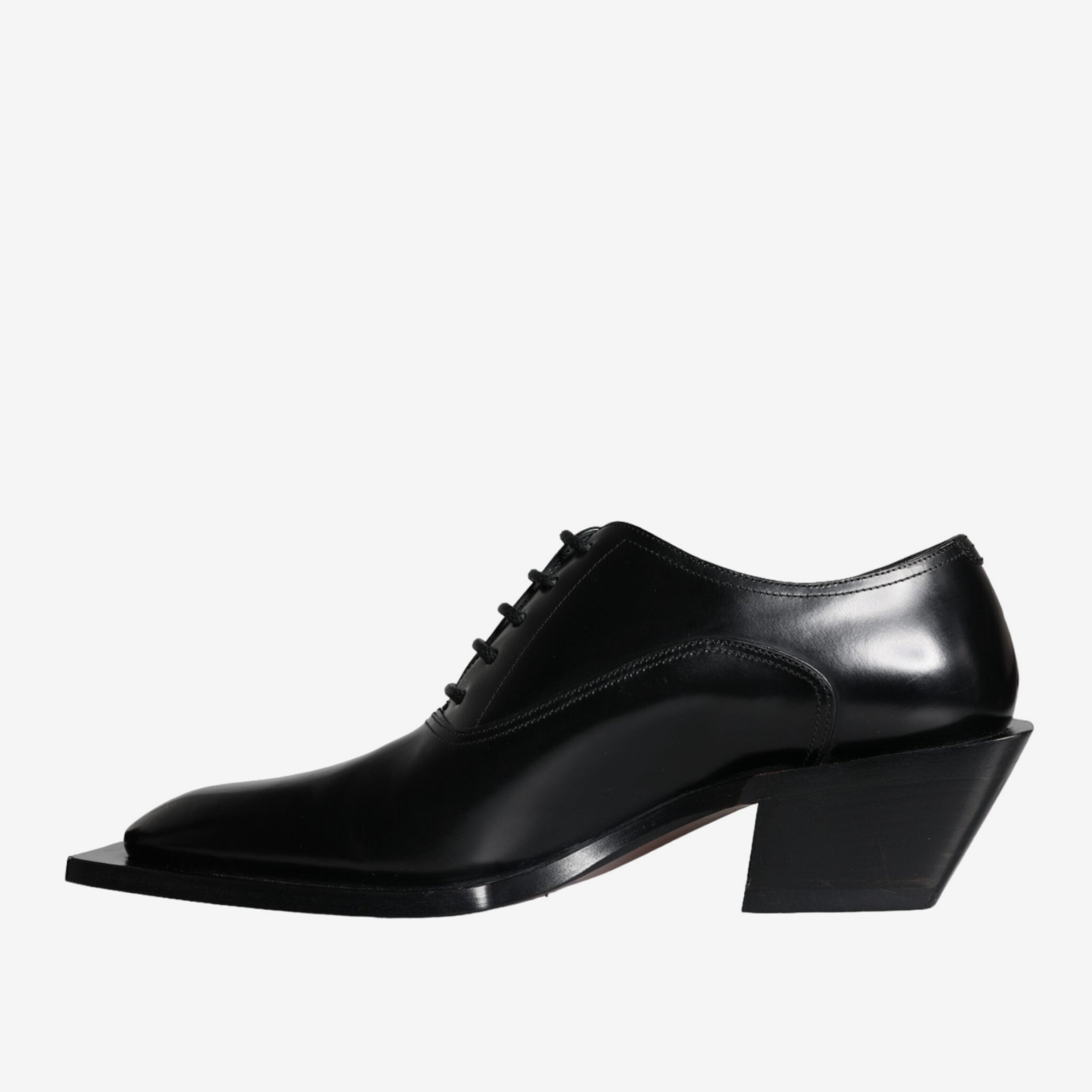 Мъжки луксозни официални обувки Dolce & Gabbana Men’s Black Calfskin Leather Derby Formal Shoes