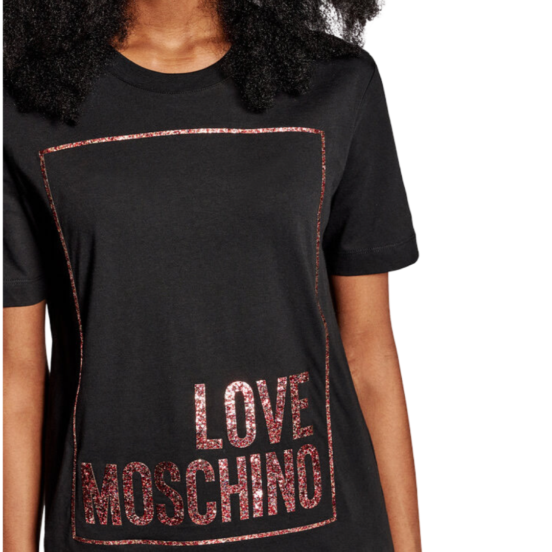 Дамска черна тениска Love Moschino W4H0605M3876