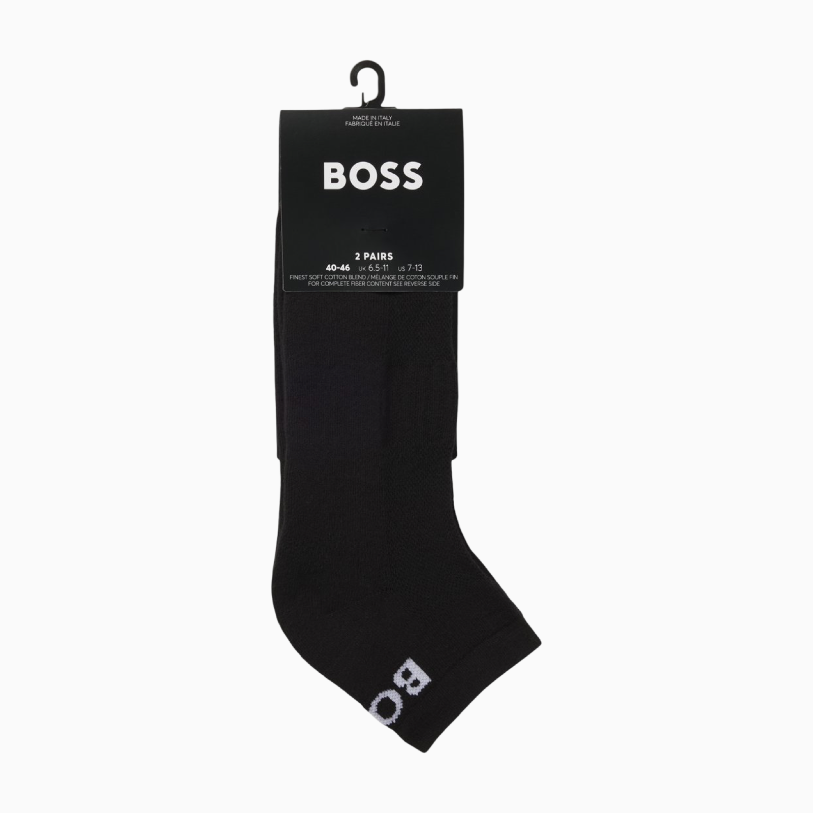 Мъжки черни чорапи Boss Men 2-pack Socks 50469859-001 Top View