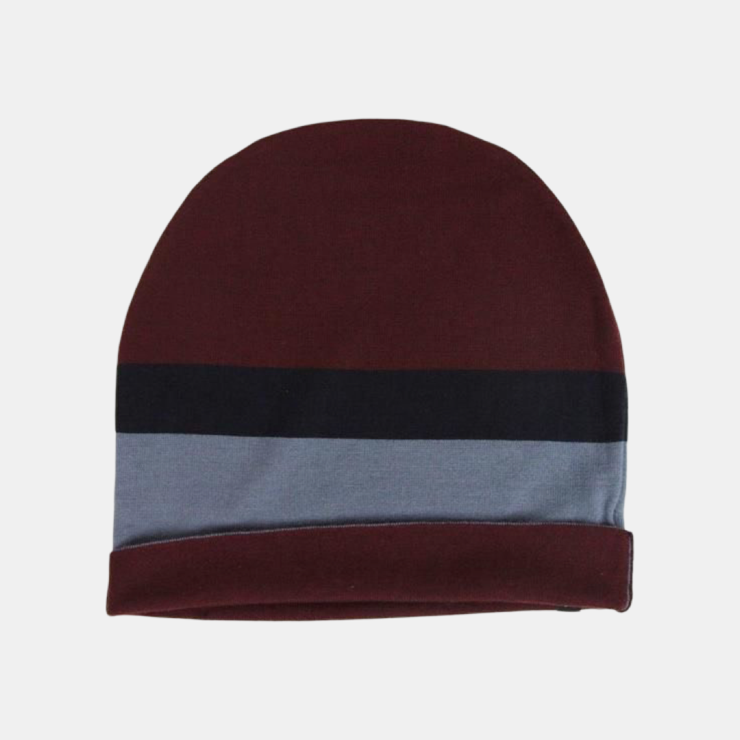 Gucci Unisex Burgundy Blue Wool Beanie Knit Cap