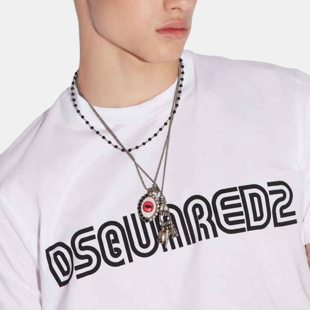 Мъжка бяла тениска Dsquared2 Elevated Classic White Cotton Tee