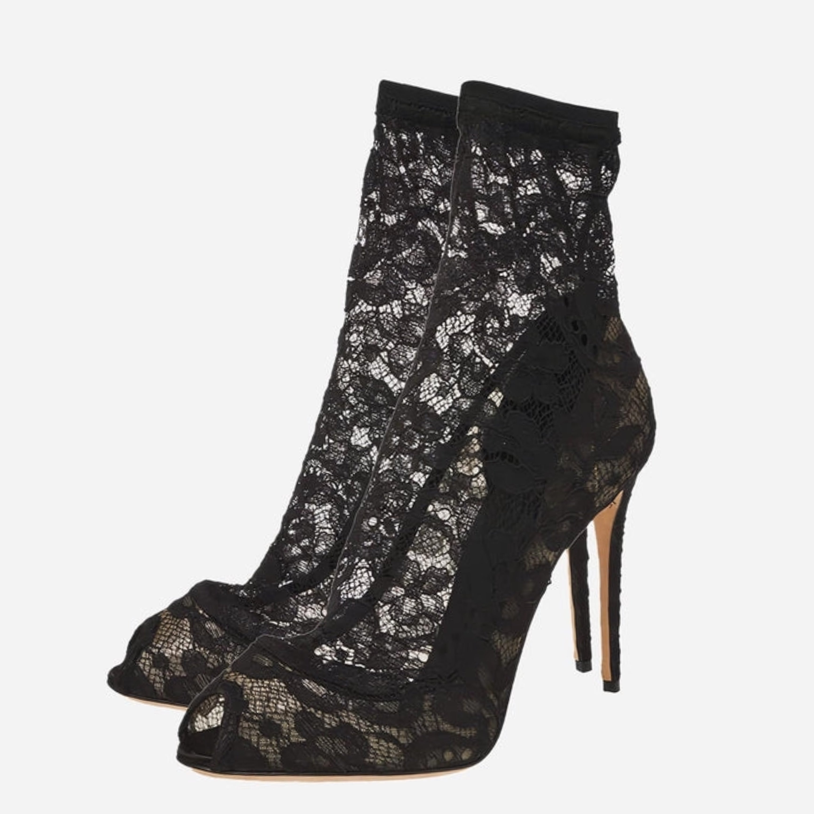 Dolce & Gabbana Black Stretch Taormina Heels