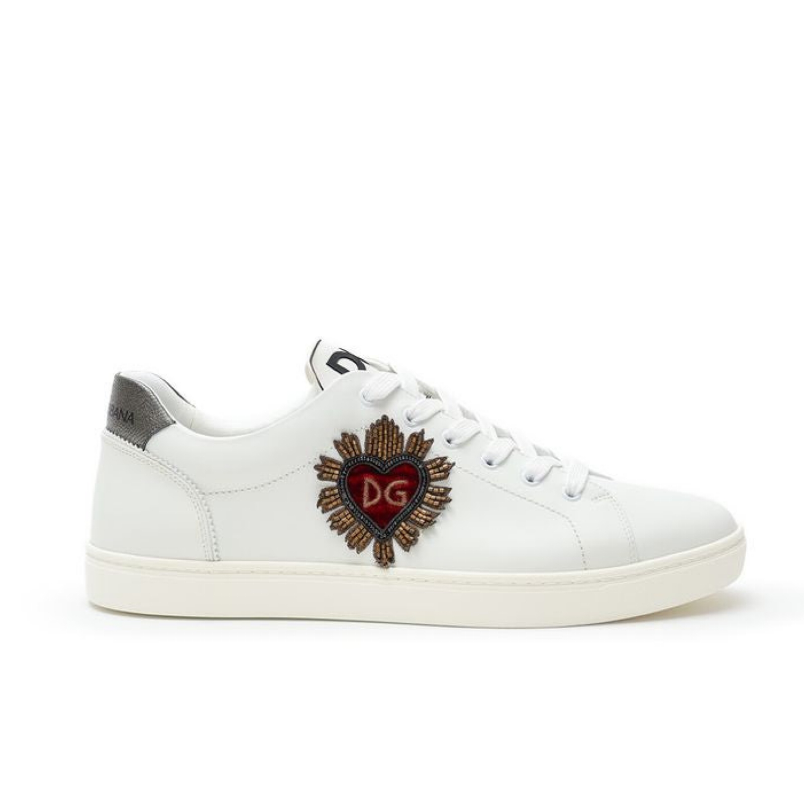 Dolce & Gabbana Portofino Sacred Heart Men Sneakers CS1640 B55458B441 Lateral View