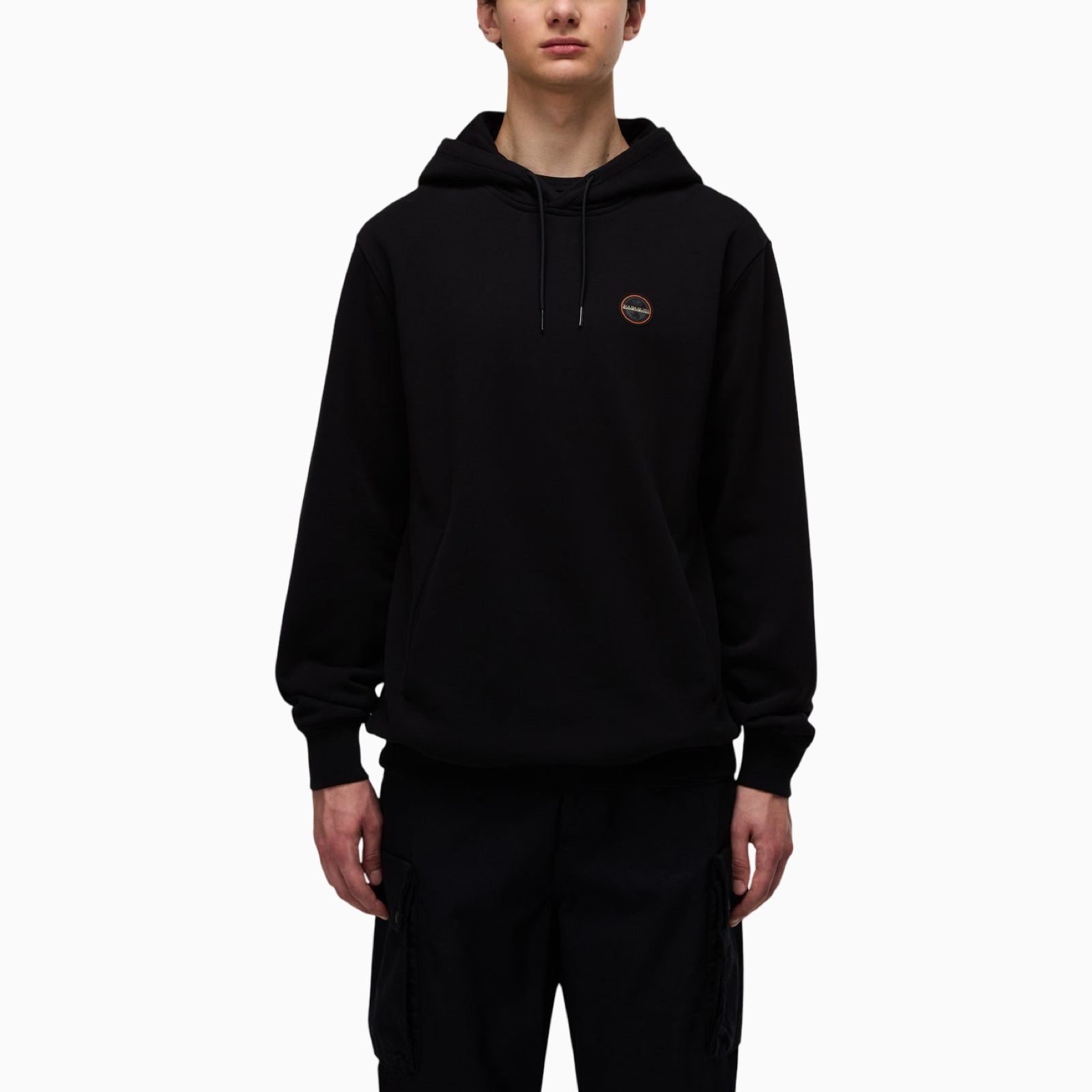 Мъжко черно худи Napapijri Men Hoodie NP0A891L Front View