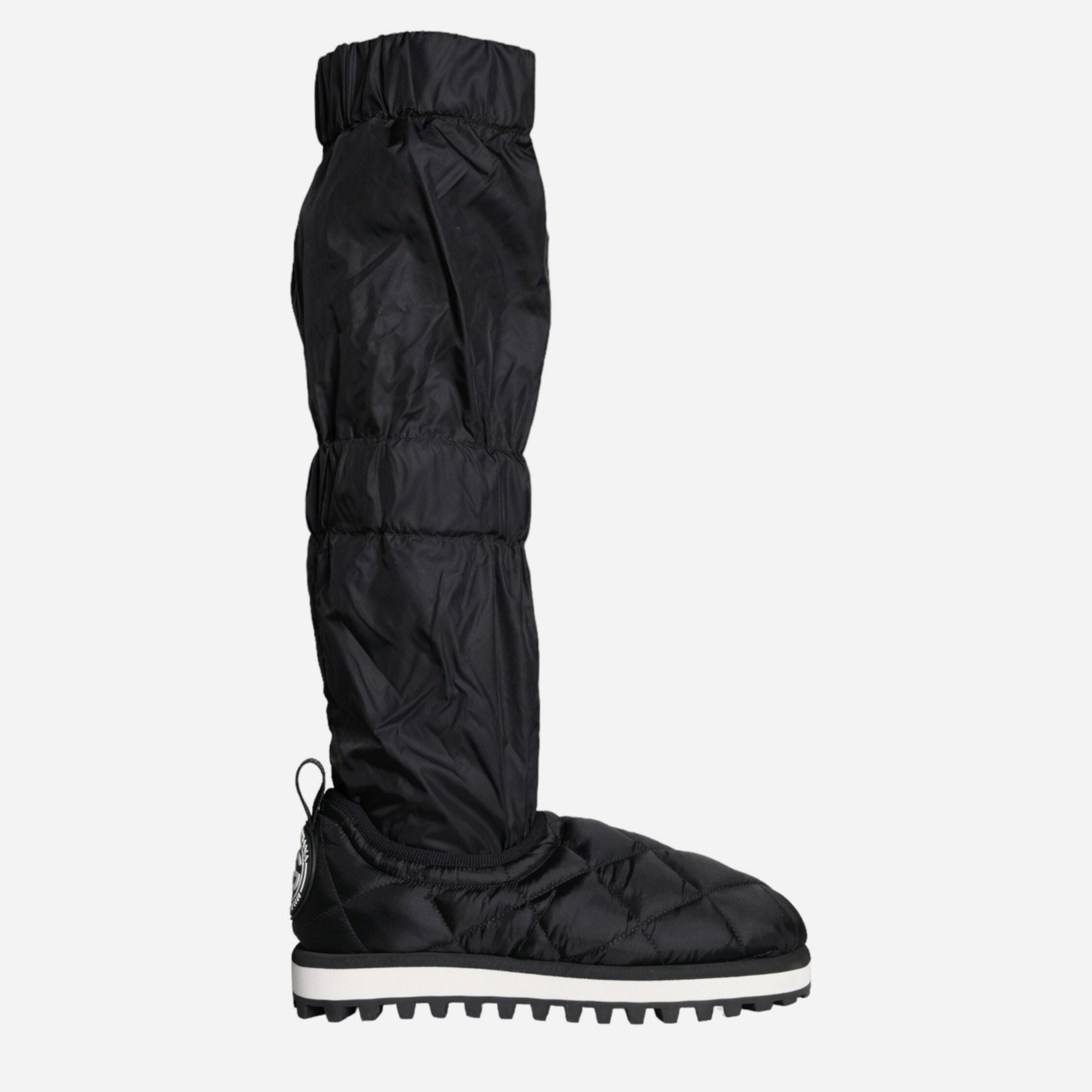 Мъжки екстравагантни апрески в черно до коляното Dolce & Gabbana Black Quilted High Top Snow Boots