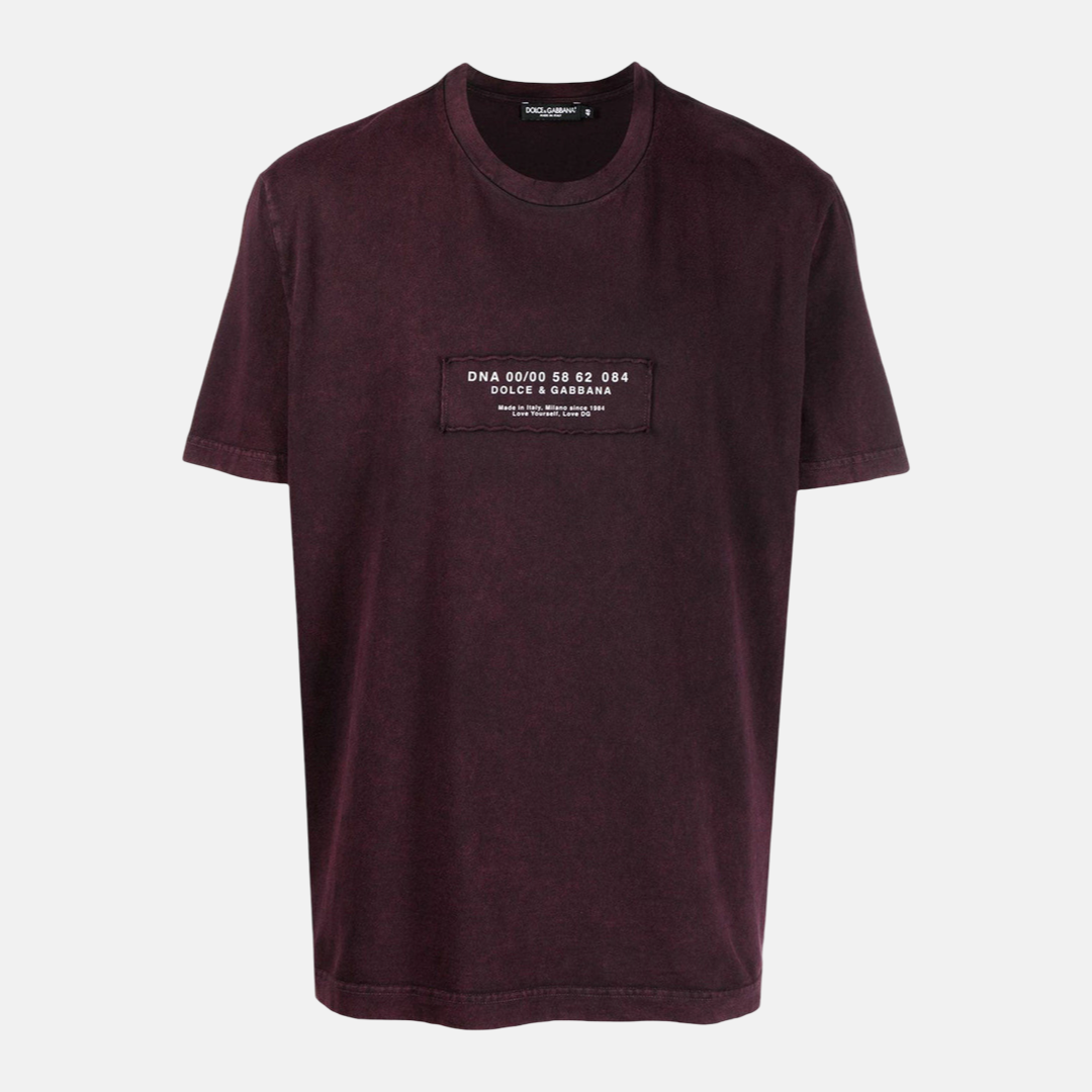 Мъжка тениска Dolce & Gabbana DNA Bordeaux Cotton T-shirt