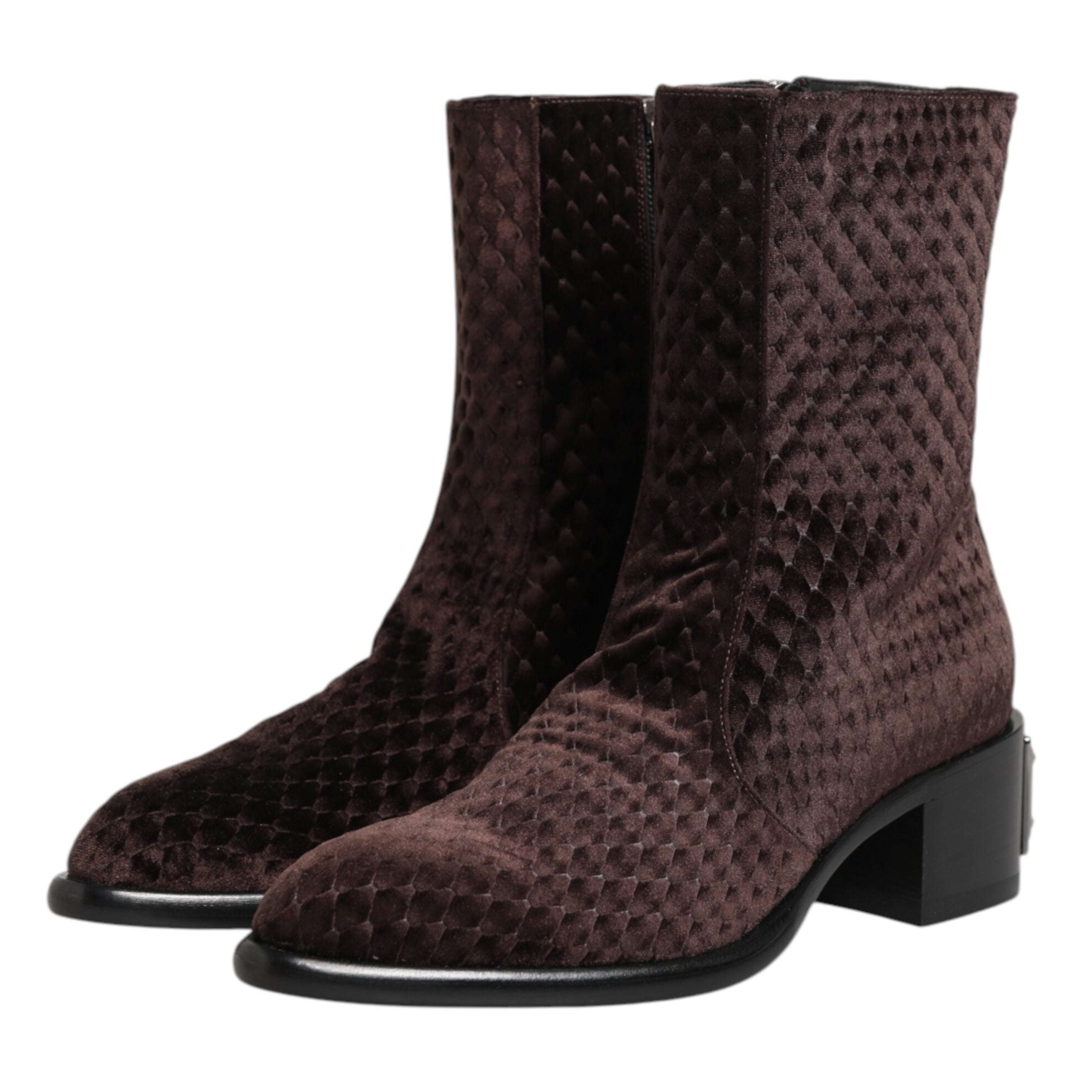 Мъжки ботуши от кадифе Men’s velvet boots DOLCE & GABBANA A60459 AY964 80058 Dark Brown
